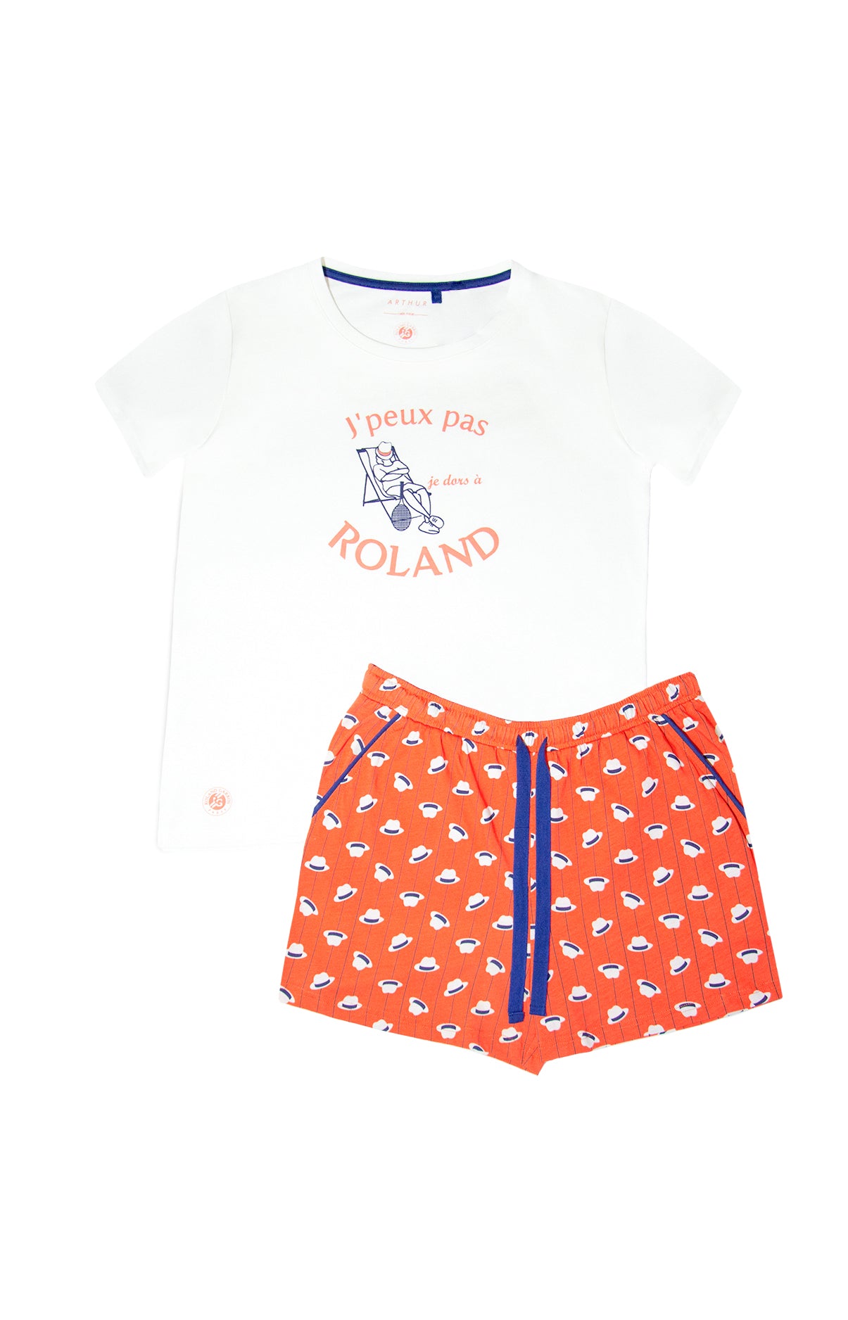 arthur-bob-pyjashort-femme-coton-bio-terre-roland-garros image 3