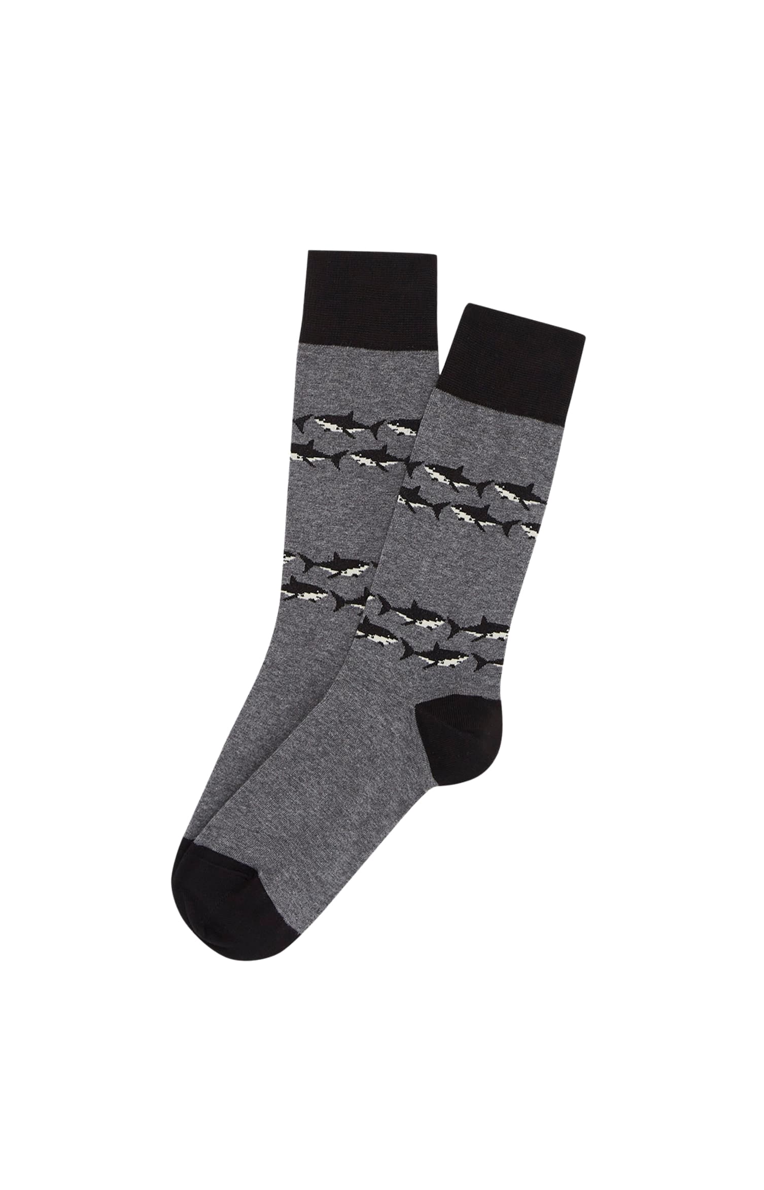 arthur-bob-requin-chaussettes-homme-gris-coton-bio image 1