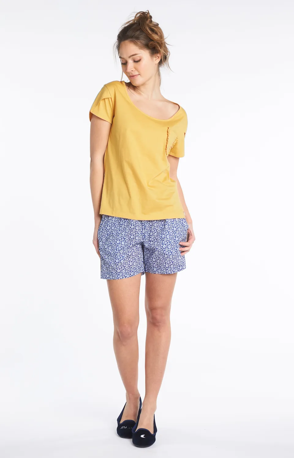 arthur-bob-tee-shirt-uni-ocre-coton-bio-femme image 1
