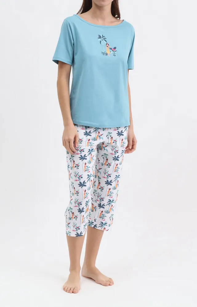 arthur-bob-tahiti-pyjacorsaire-femme-blanc-coton-l-ger image 1