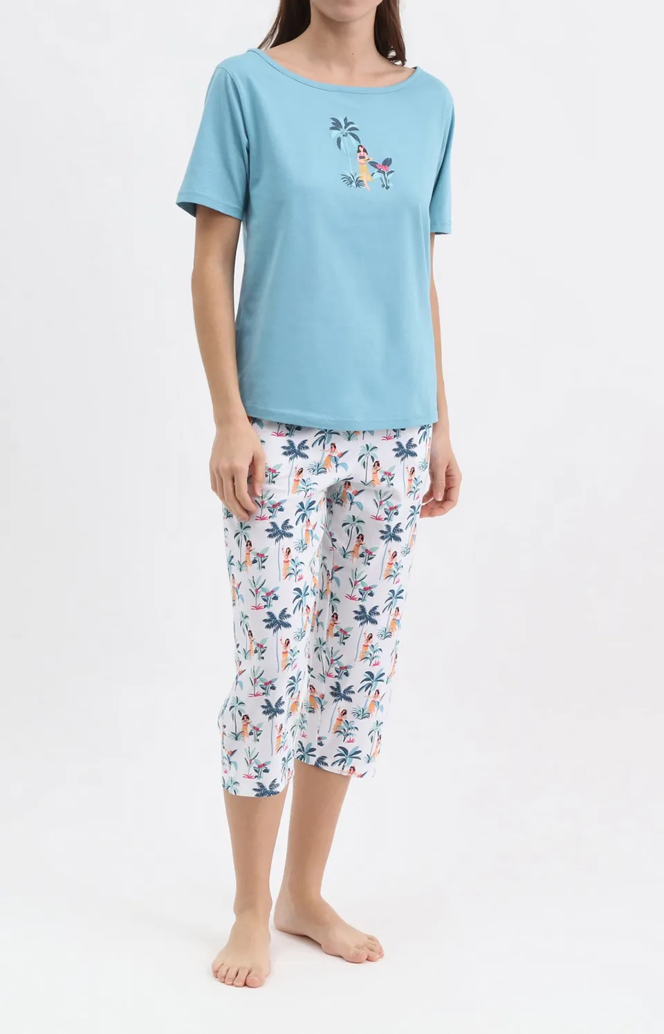 arthur-bob-tahiti-pyjacorsaire-femme-blanc-coton-l-ger image 1