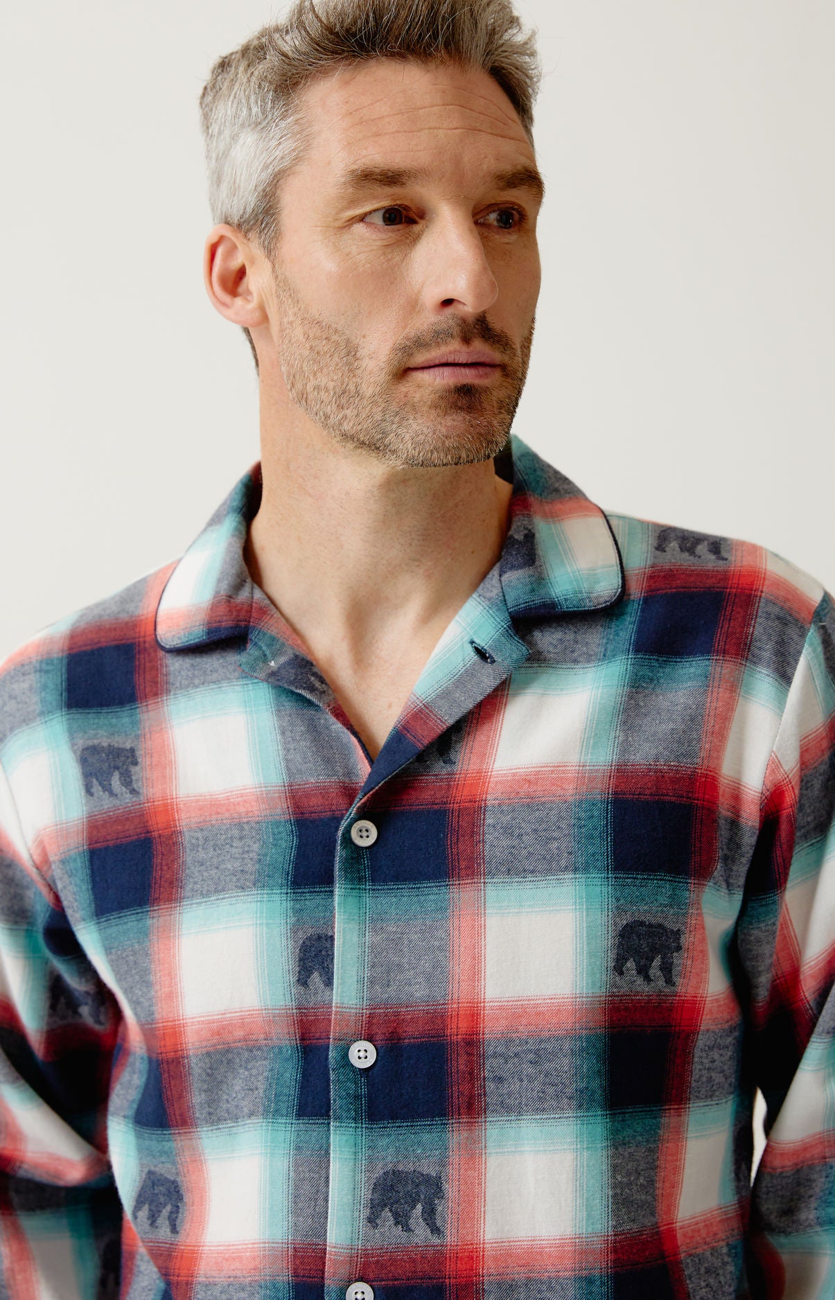 arthur-bob-bear-pyjama-homme-marine-flanelle image 2