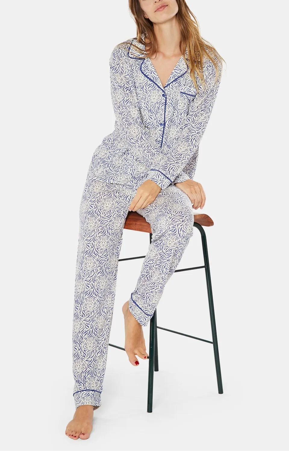 arthur-bob-tigre-pyjama-femme-boutonn-lyocell image 1