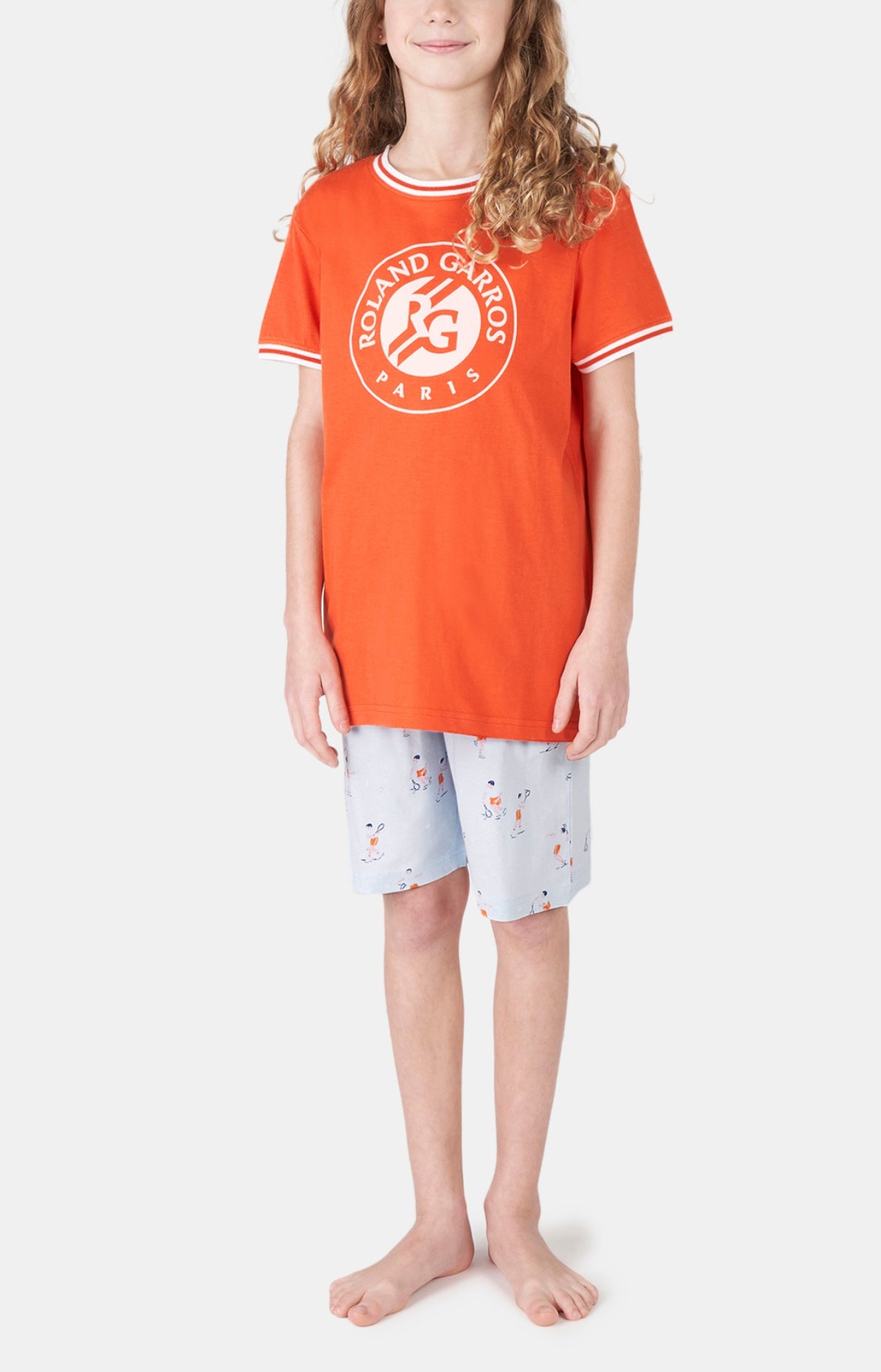 arthur-bob-pyjashort-roland-garros-orange-coton-bio image 2