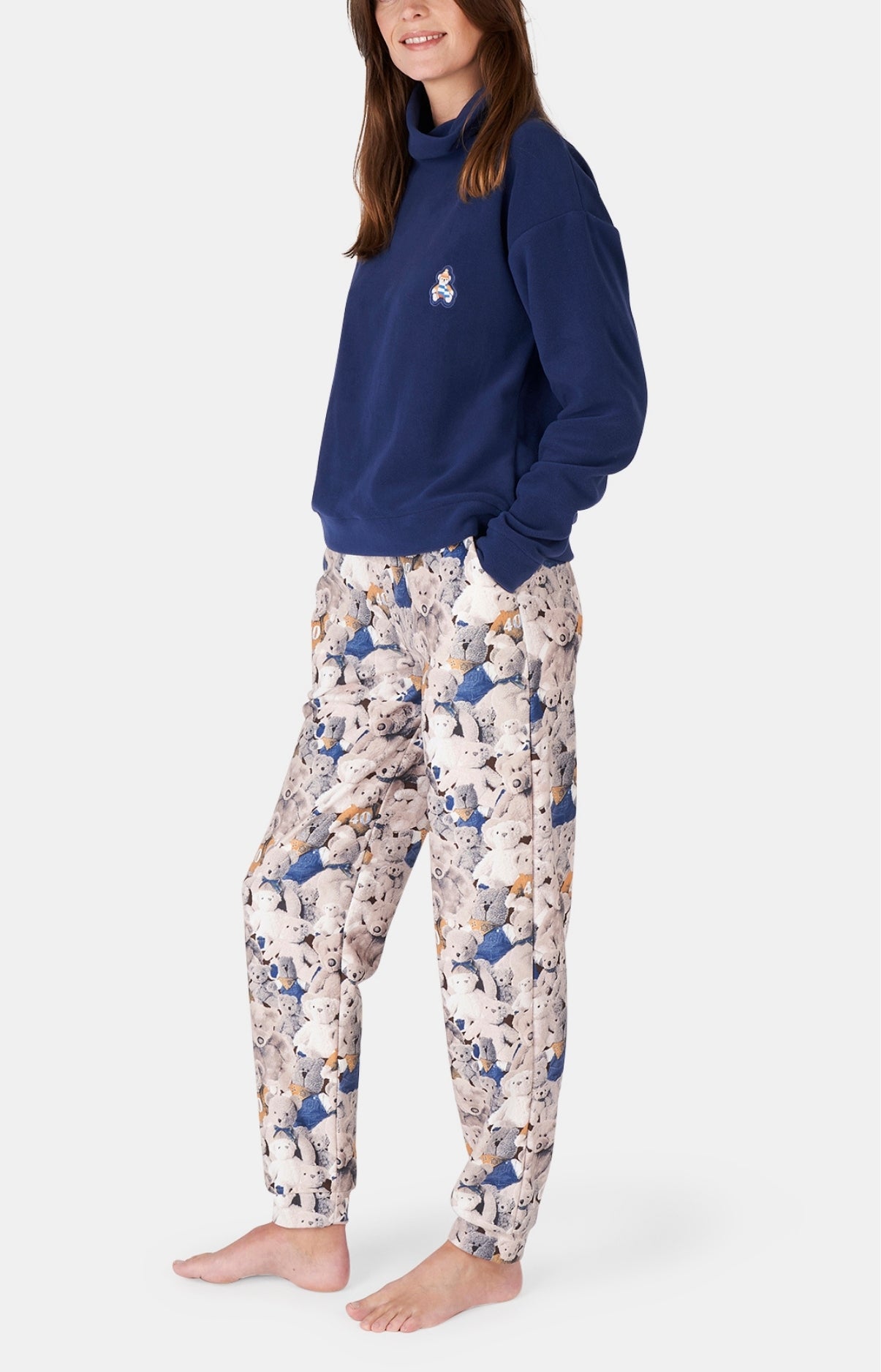 arthur-bob-teddy-40-ans-pyjama-noisette-polaire-femme image 2