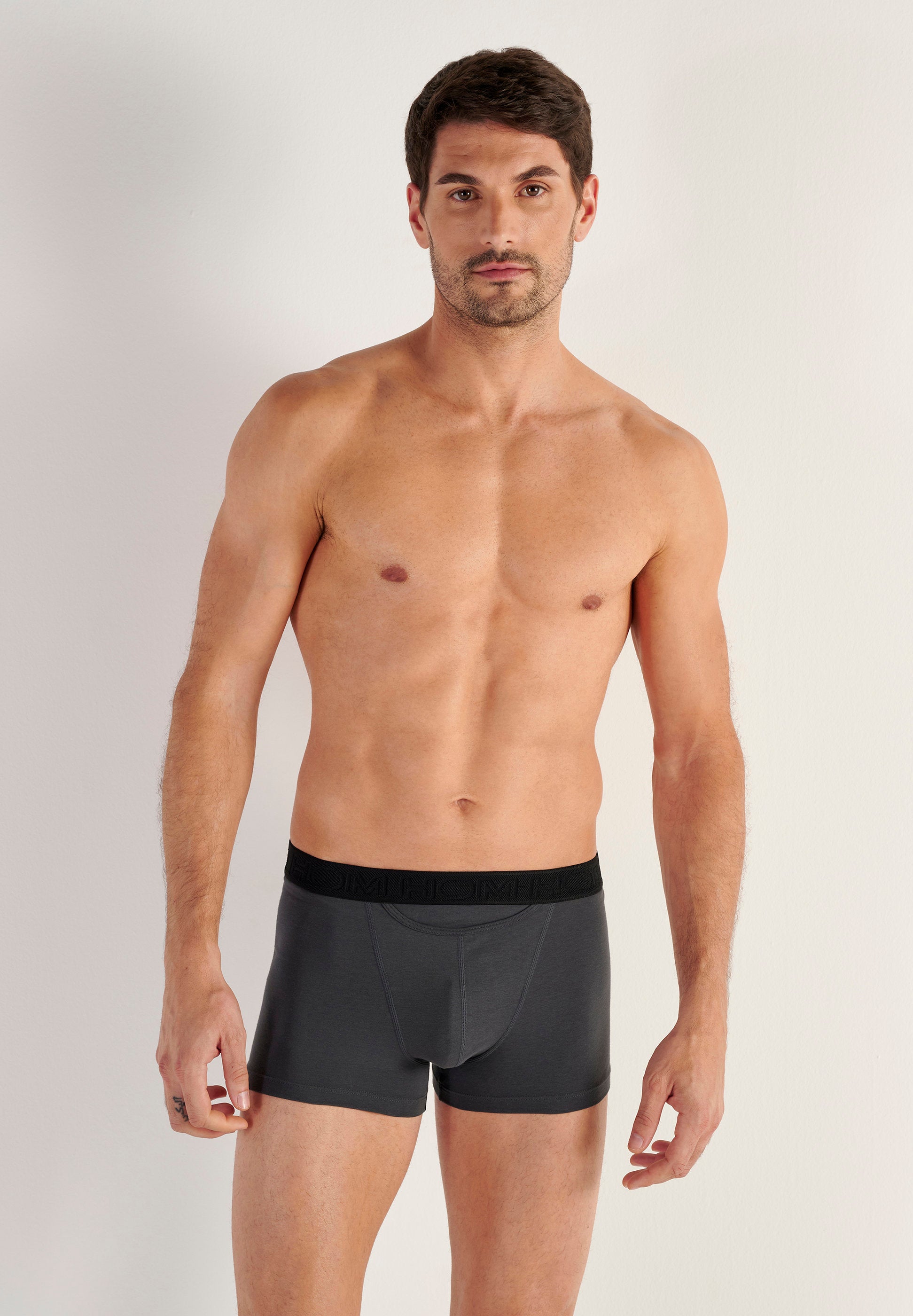 hom-ho1-boxerlines-2-boxer-homme-noir-gris-lot-2-coton image 2