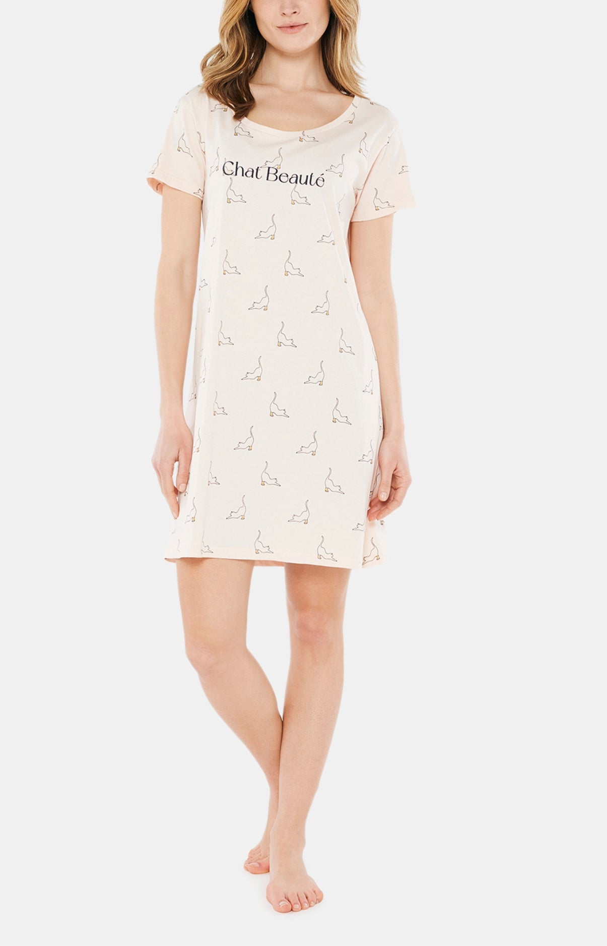 arthur-bob-chat-beaut-chemise-de-nuit-poudre-coton image 1