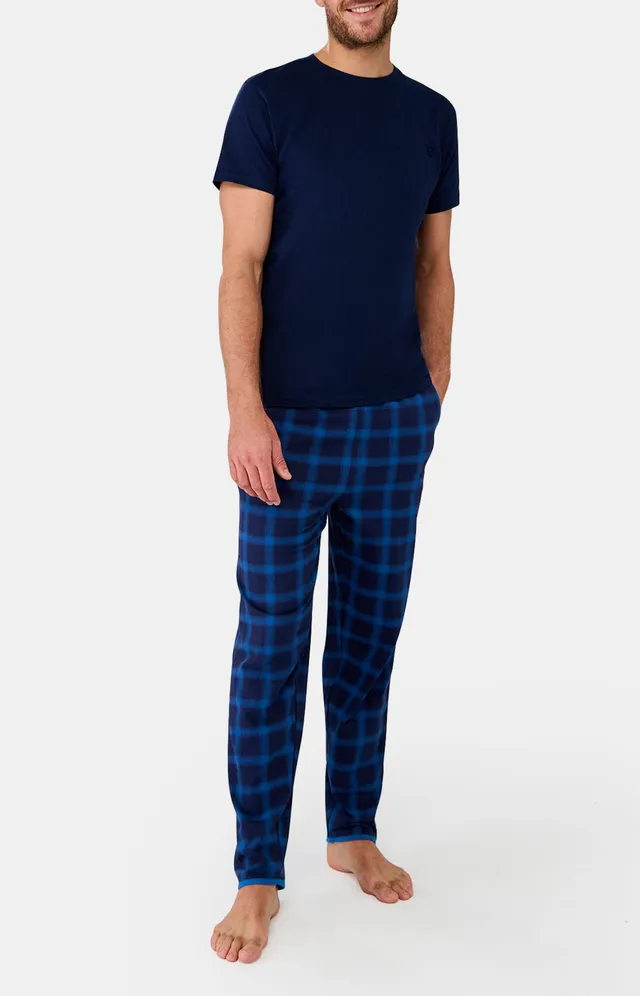 arthur-bob-carreaux-pantalon-pyjama-coton-marine-homme image 1