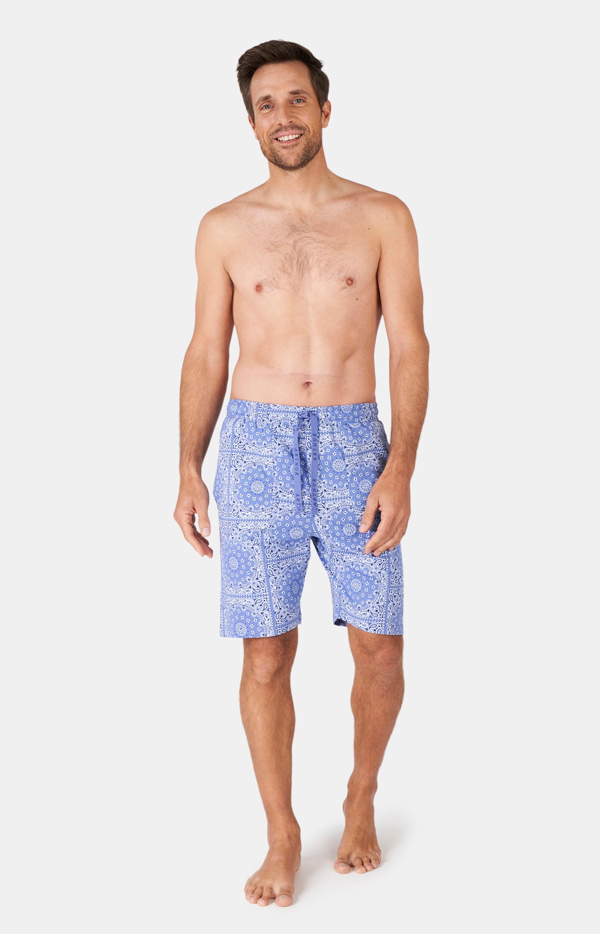 arthur-bob-short-bandana-azur-coton-bio-homme image 2
