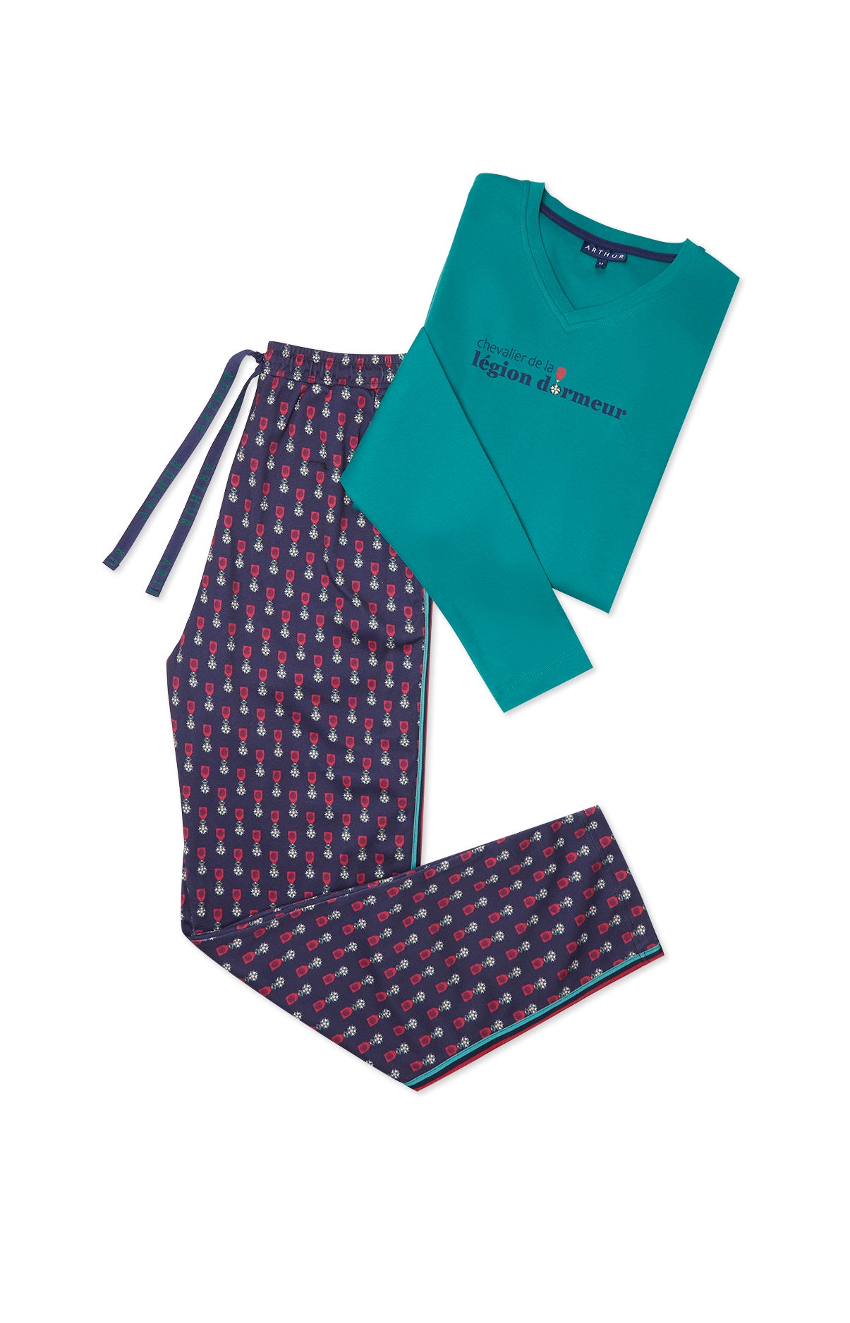 arthur-bob-legion-dormeur-pyjama-long-marine-coton-bio image 3