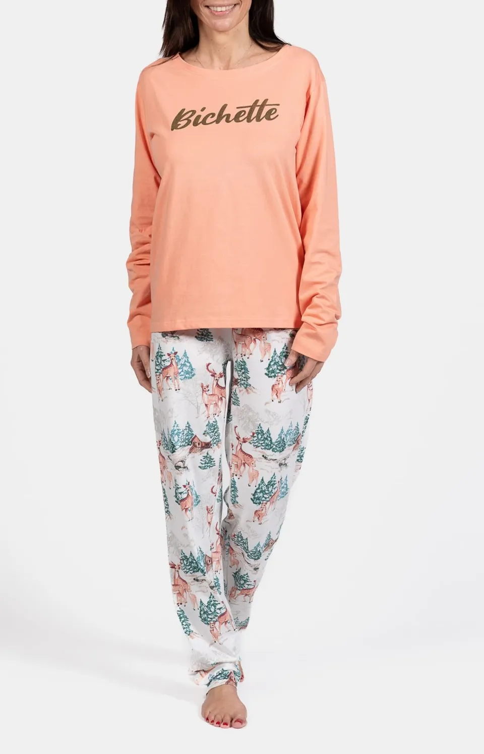 arthur-bob-bichette-pyjama-femme-blanc-100-coton-manches-longues image 1