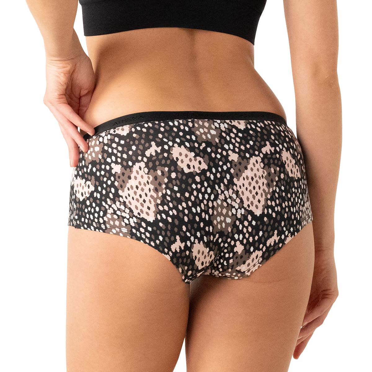 athena-ecopack-lot-3-boxers-femme-l-opard-noir-coton-stretch image 3