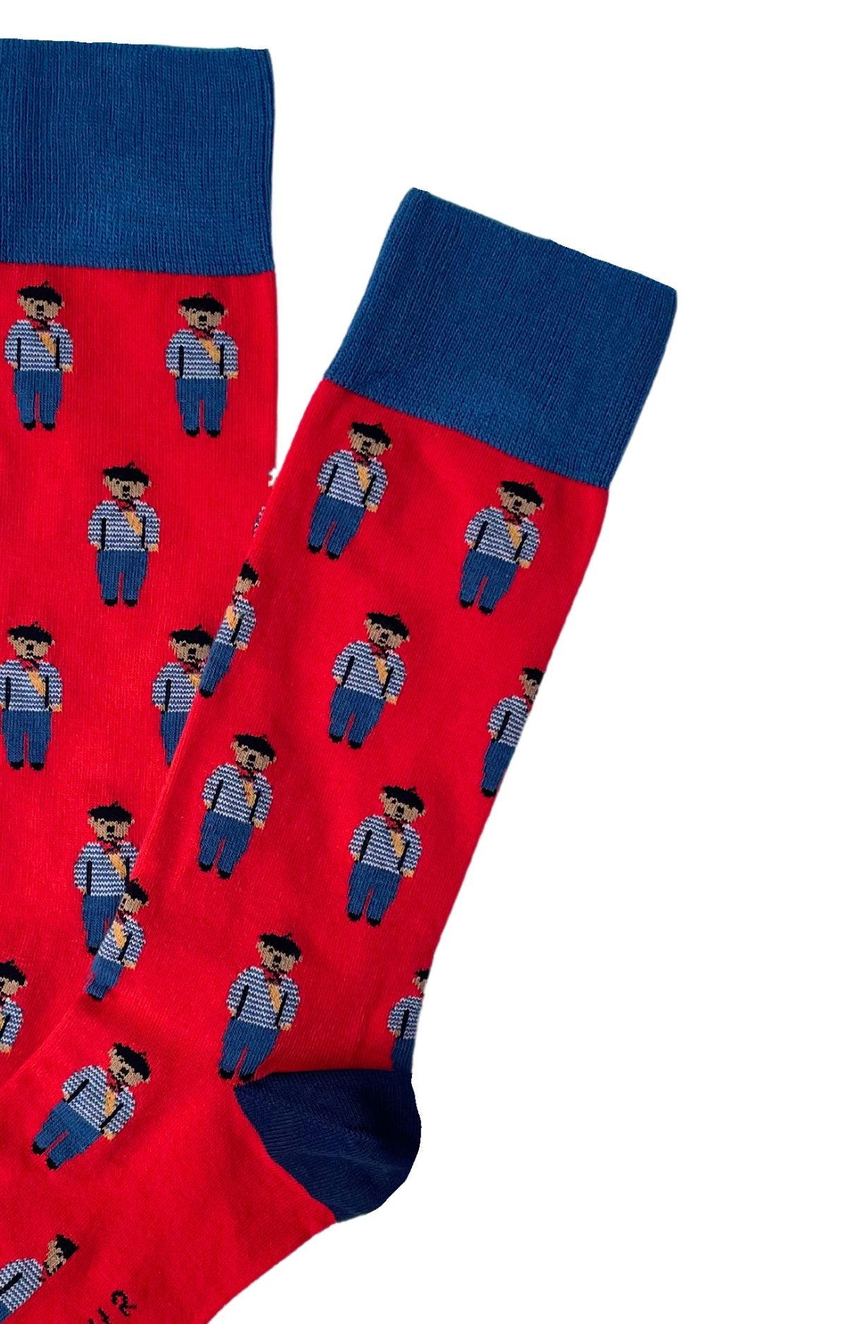 arthur-bob-teddy-in-paris-chaussettes-homme-rouge-40-46-coton image 2