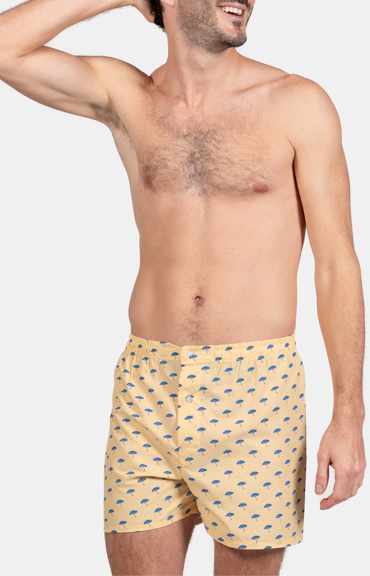 arthur-le-club-cale-on-homme-jaune-parapluie-popeline-coton image 2