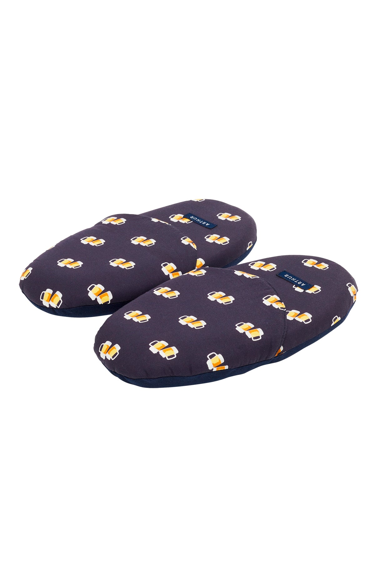 arthur-sans-pression-pantoufles-homme-marine-coton-bio image 1