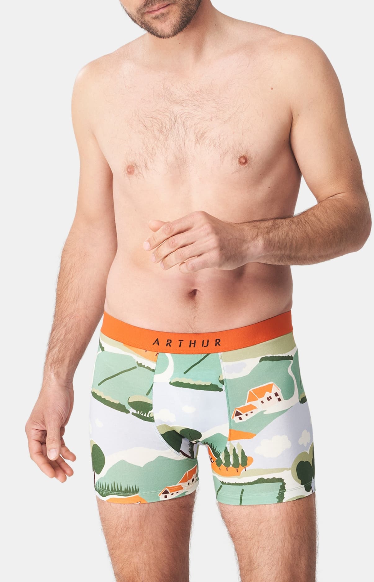 arthur-bob-campagne-boxer-homme-vert-coton-bio image 2