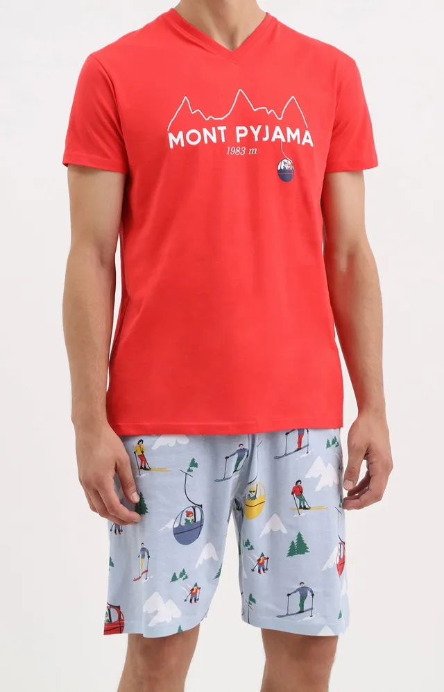 arthur-bob-mont-pyjashort-coton-ciel-manches-courtes image 1