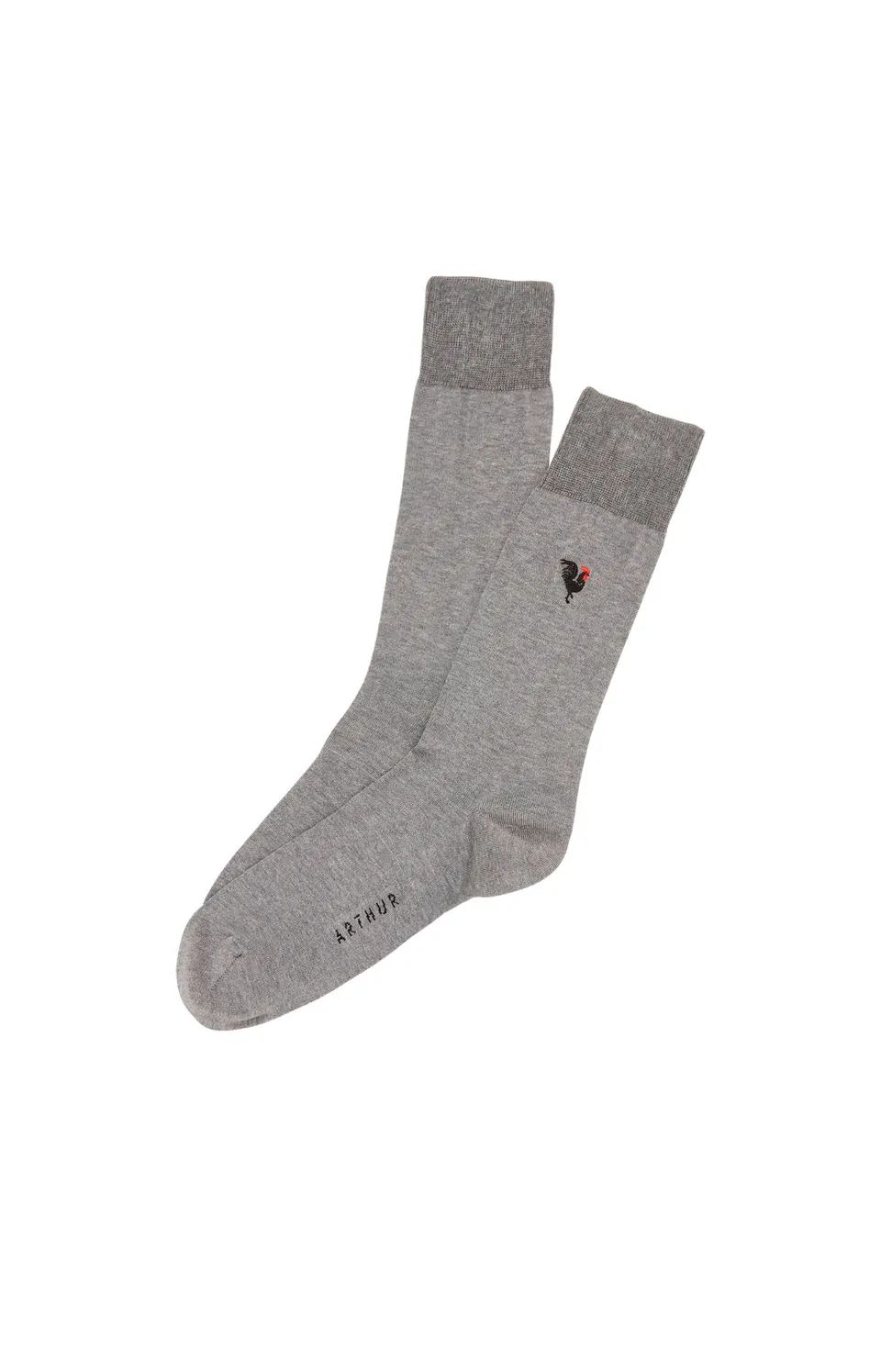 arthur-bob-chaussettes-fil-d-cosse-coq-gris-42-45 image 1