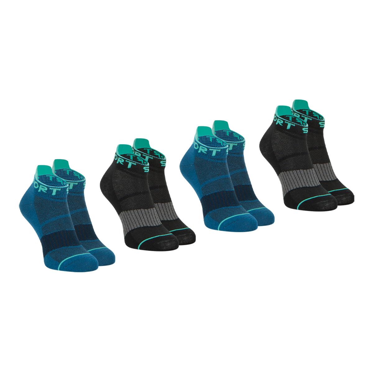 athena-running-lot-4-socquettes-homme-coton-lagon-43-46 image 1