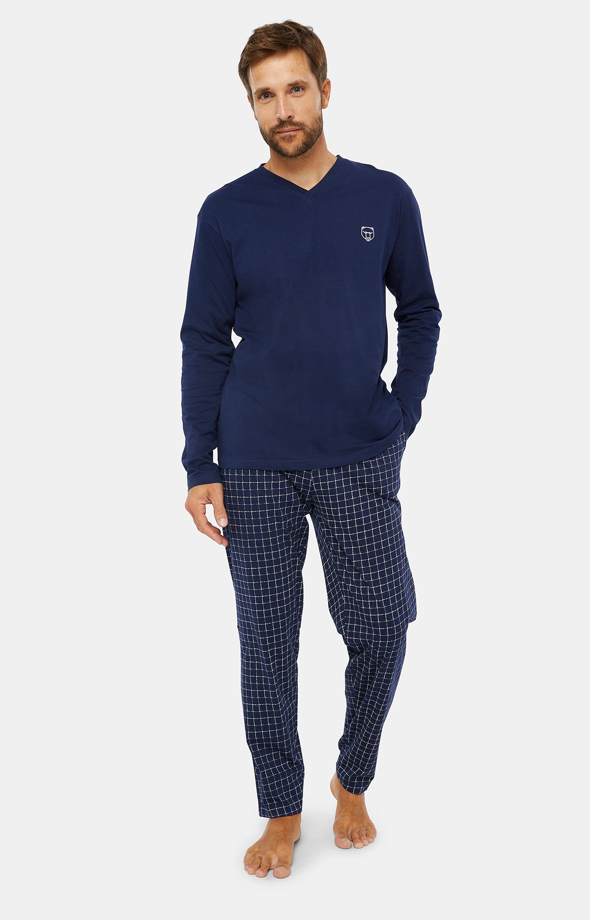 arthur-bob-classique-pyjama-homme-marine-m-coton image 1