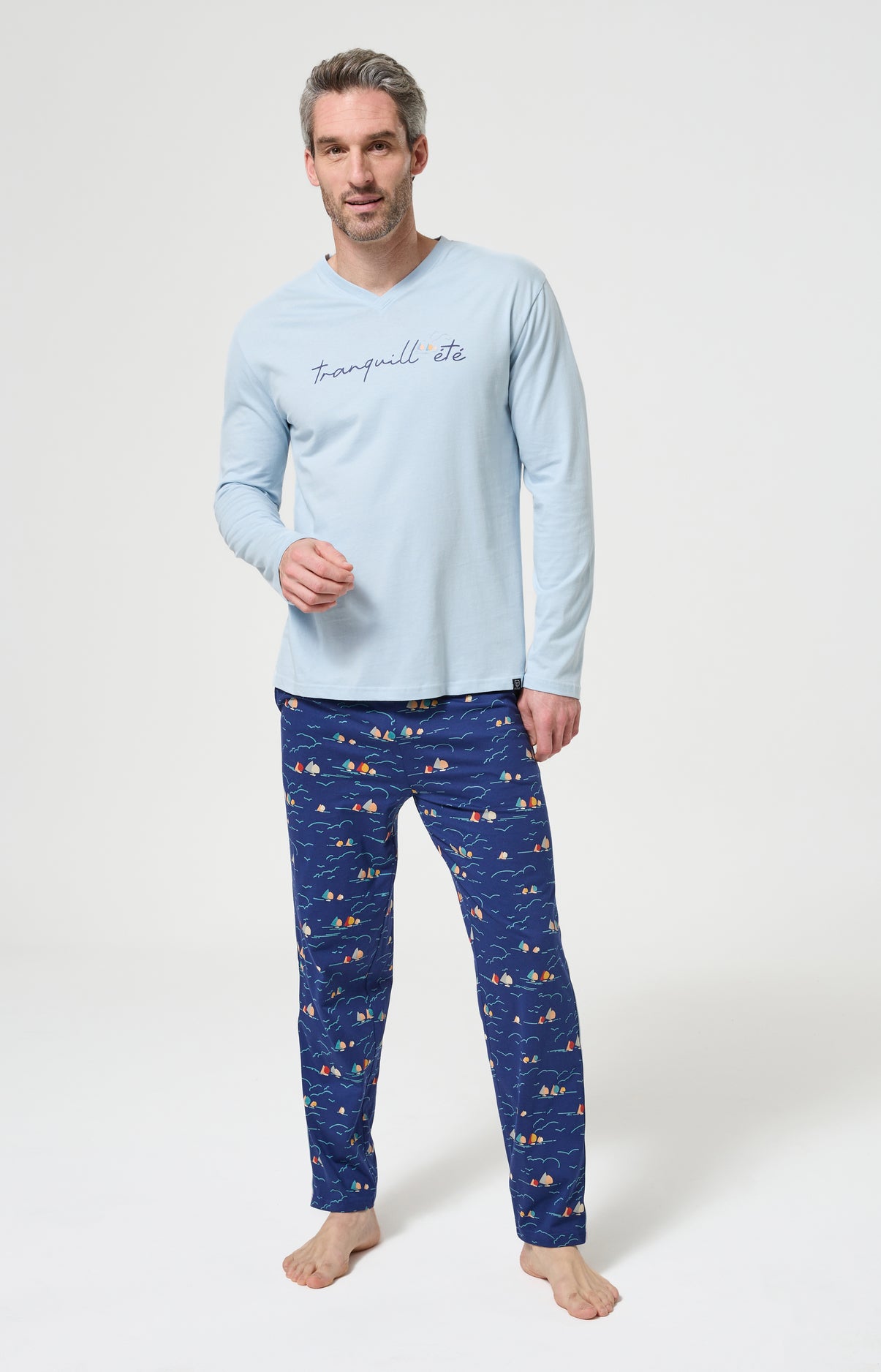 arthur-bob-tranquill-t-pyjama-marine-coton-bio-l-ger image 1