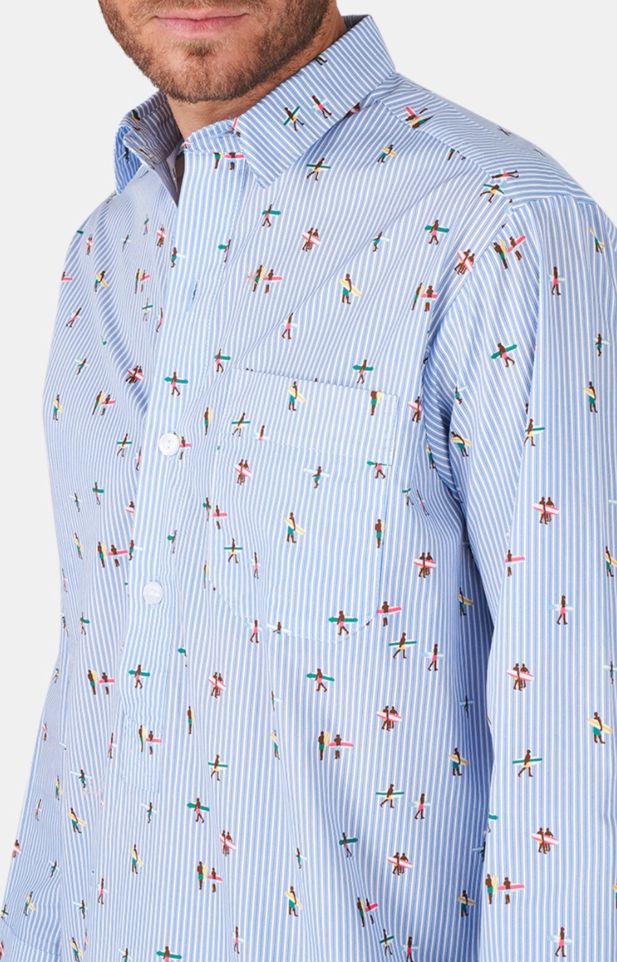 arthur-bob-surf-chemise-de-nuit-homme-bleu image 2
