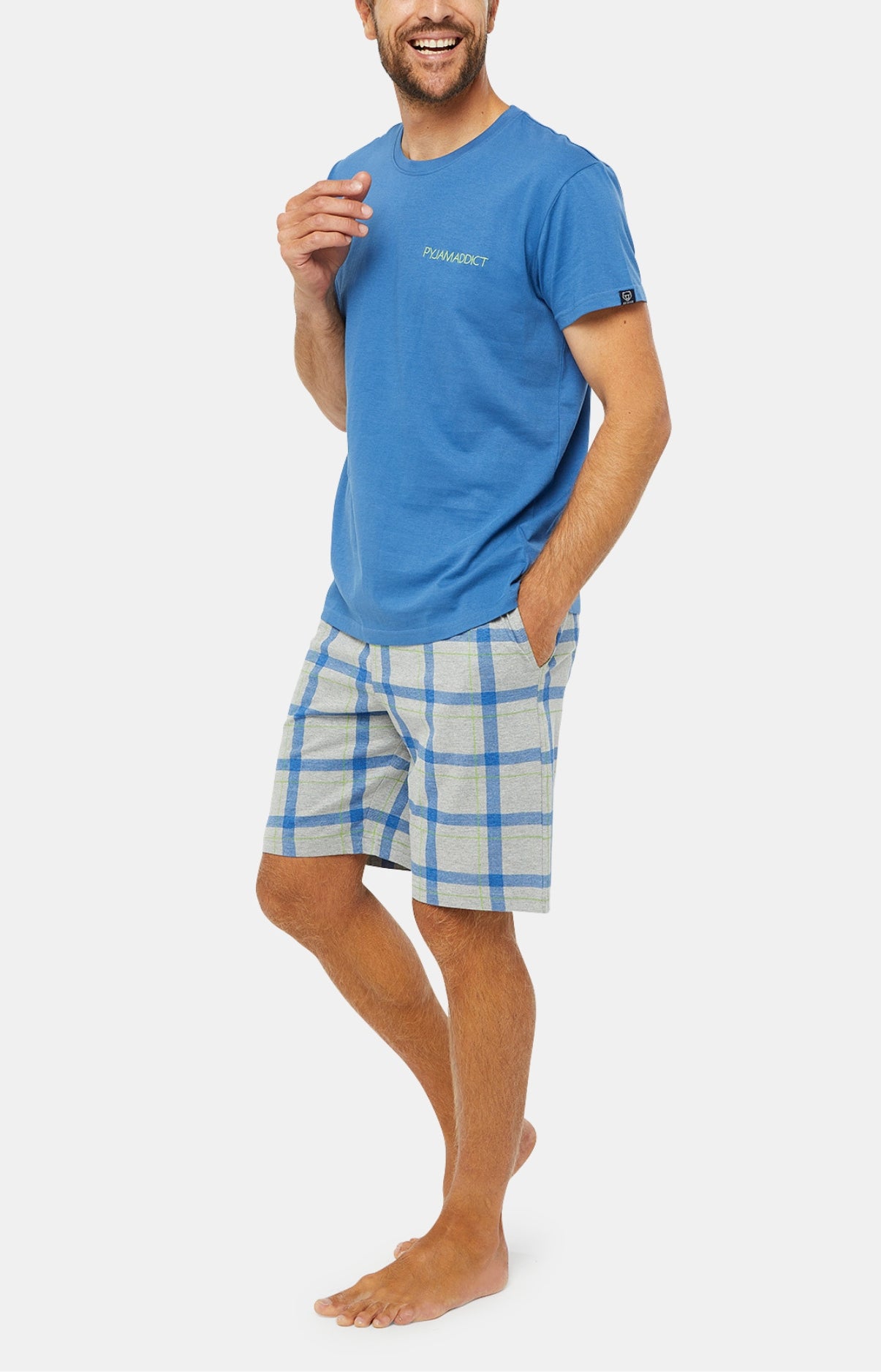 arthur-bob-addict-pyjashort-coton-bio-gris-col-rond image 2