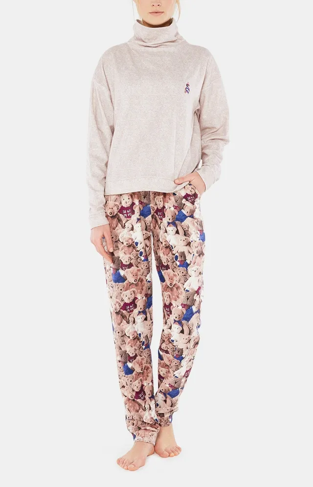 arthur-teddy-pyjama-femme-beige-polaire-chaud image 1