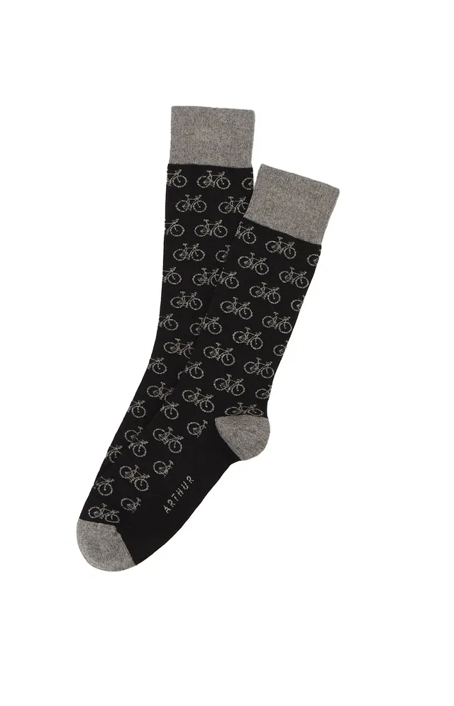 arthur-bob-petits-v-los-chaussettes-homme-coton-bio-noires image 1