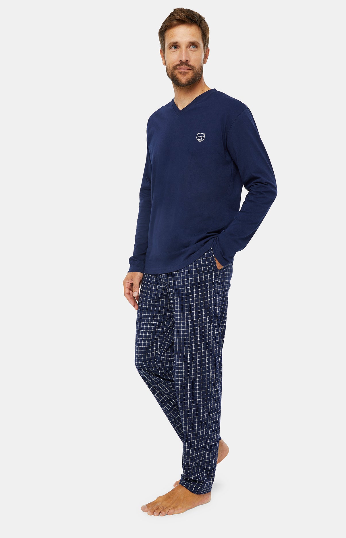 arthur-bob-classique-pyjama-homme-marine-m-coton image 2