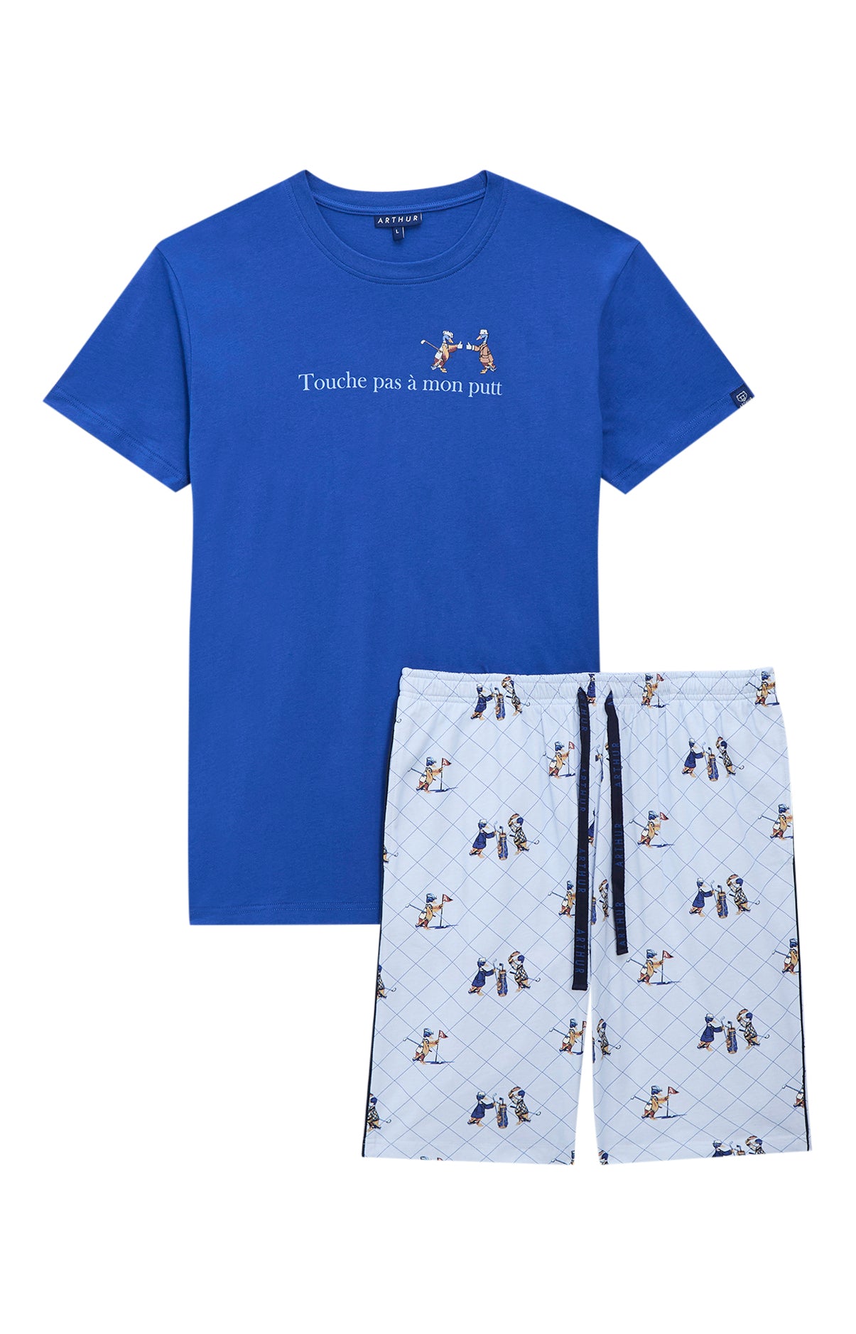 arthur-bob-pyjashort-touche-pas-mon-putt-bleu image 3