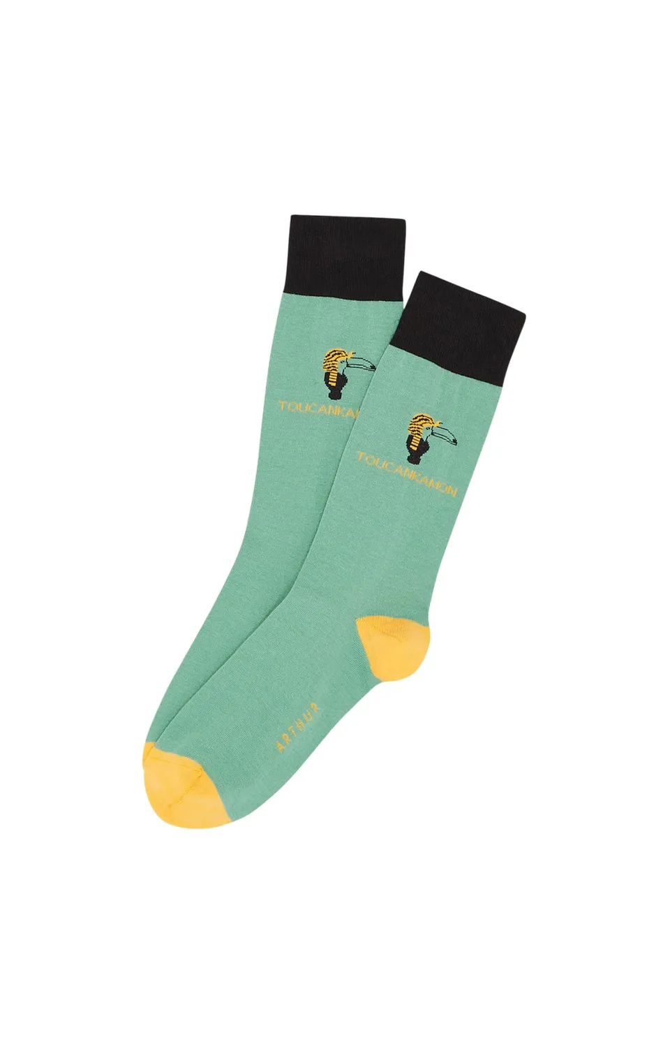 arthur-bob-toucan-bleu-chaussettes-homme-vert-40-46-coton image 1