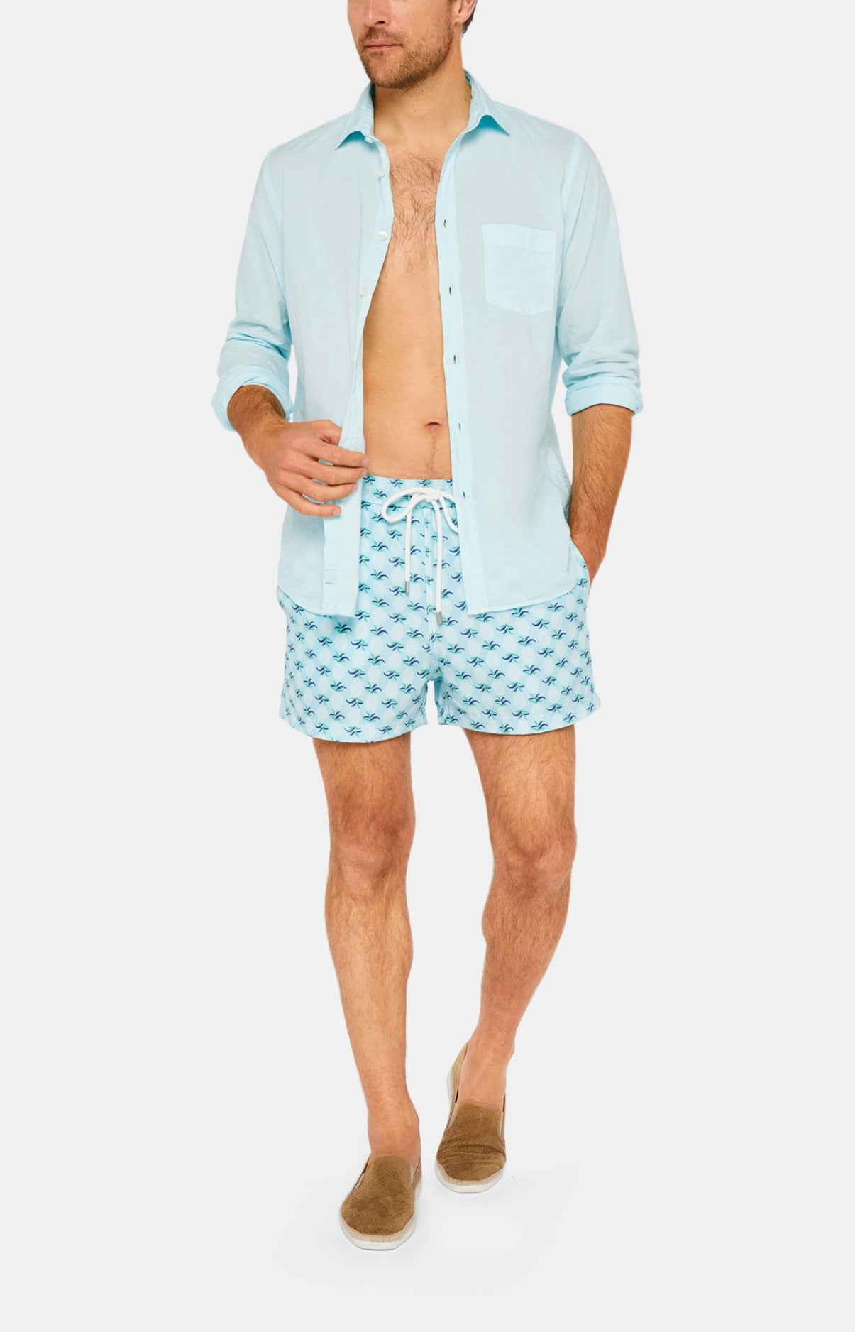 arthur-bob-voile-de-coton-chemise-homme-azur-manches-longues image 1