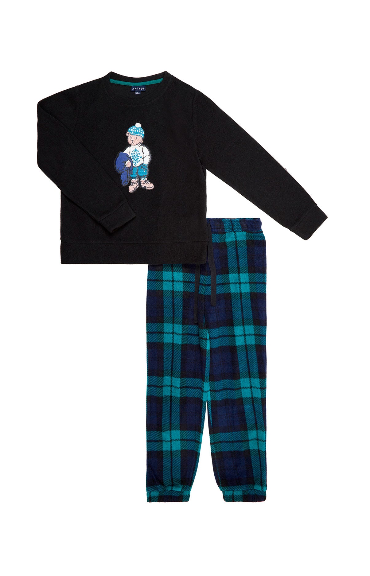 arthur-bill-pyjama-enfant-polaire-vert-carreaux image 3