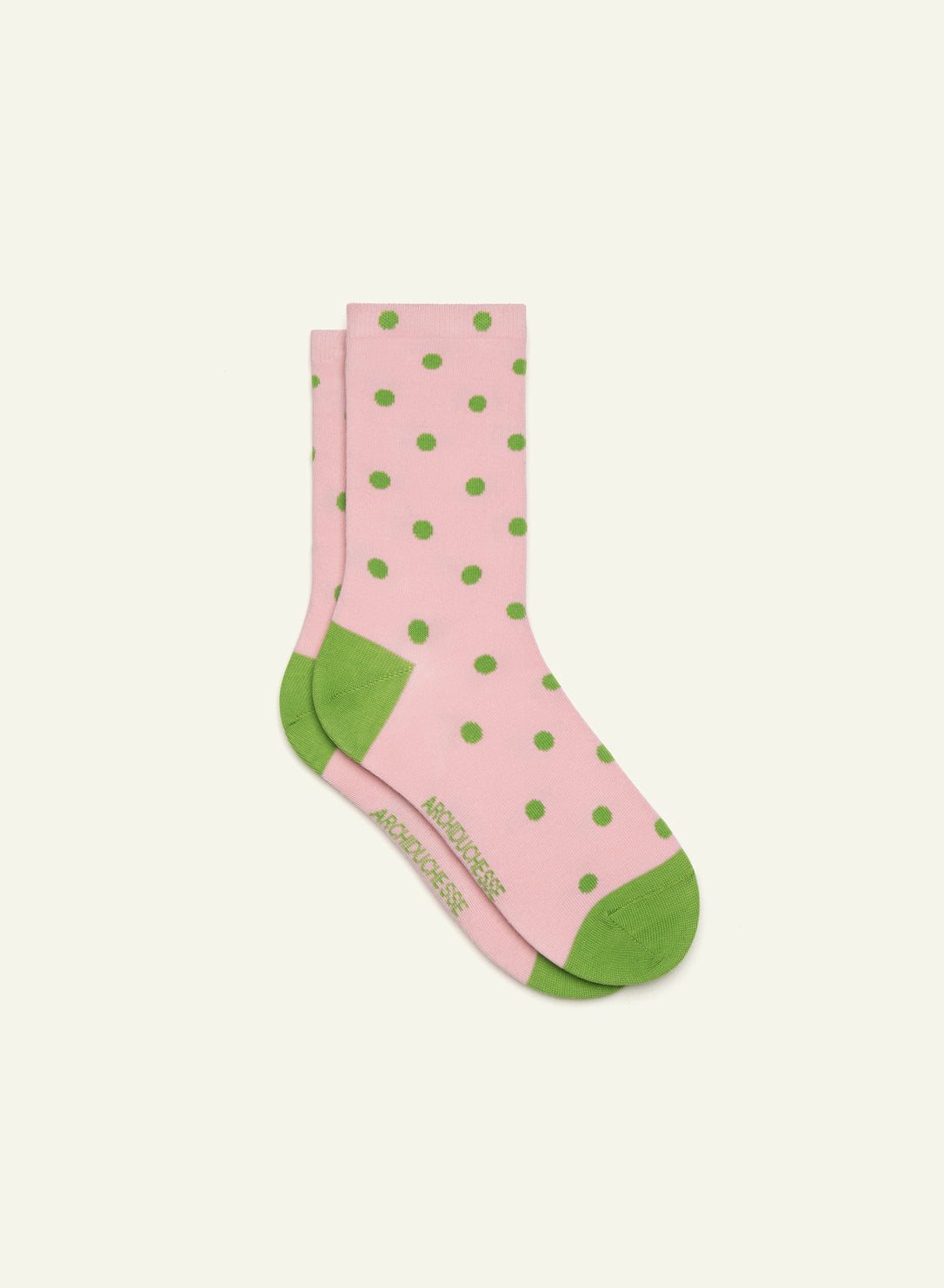 archiduchesse-fantaisie-rose-pistache-chaussettes-36-41-pois image 2