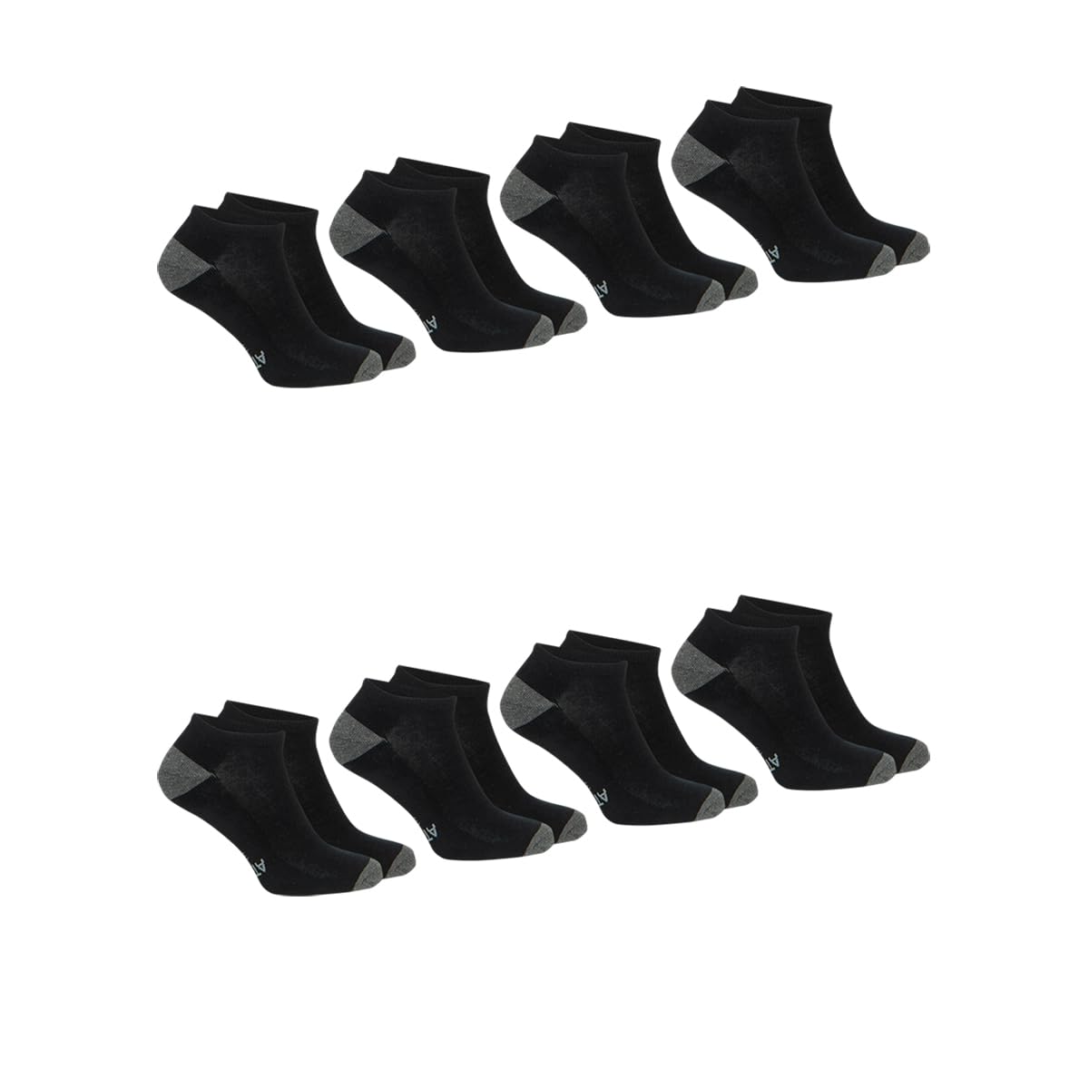 athena-ecopack-lot-8-socquettes-homme-noir-gris image 2