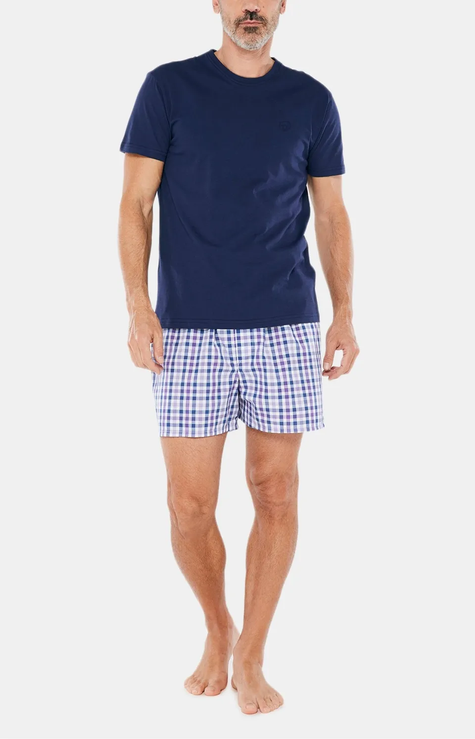 arthur-bob-987-pyjam-ricain-carreaux-violet-homme image 1