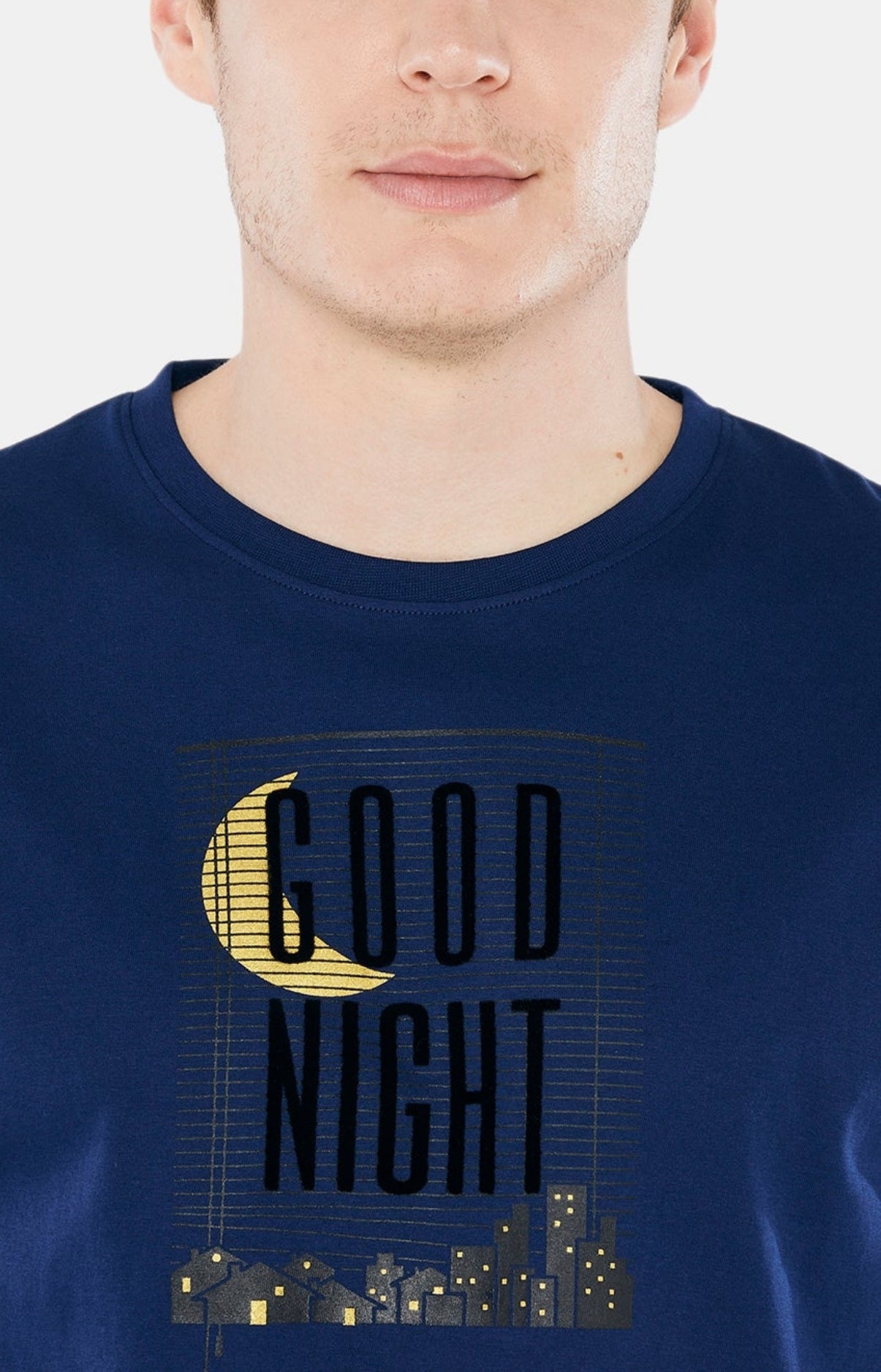 arthur-bob-good-night-pyjashort-coton-bio-marine-homme image 2