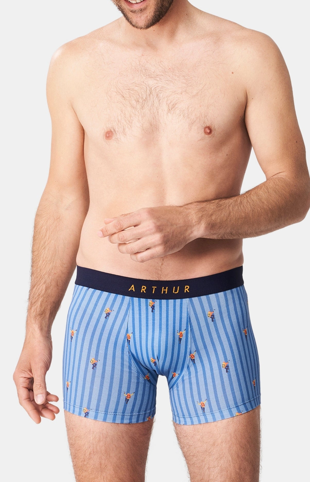 arthur-bob-boxer-everest-bleu-homme-coton-bio image 2