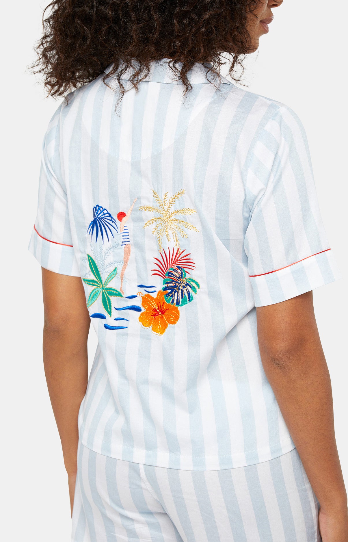 arthur-bob-rayure-tahiti-pyjama-femme-ciel-coton-bio image 2