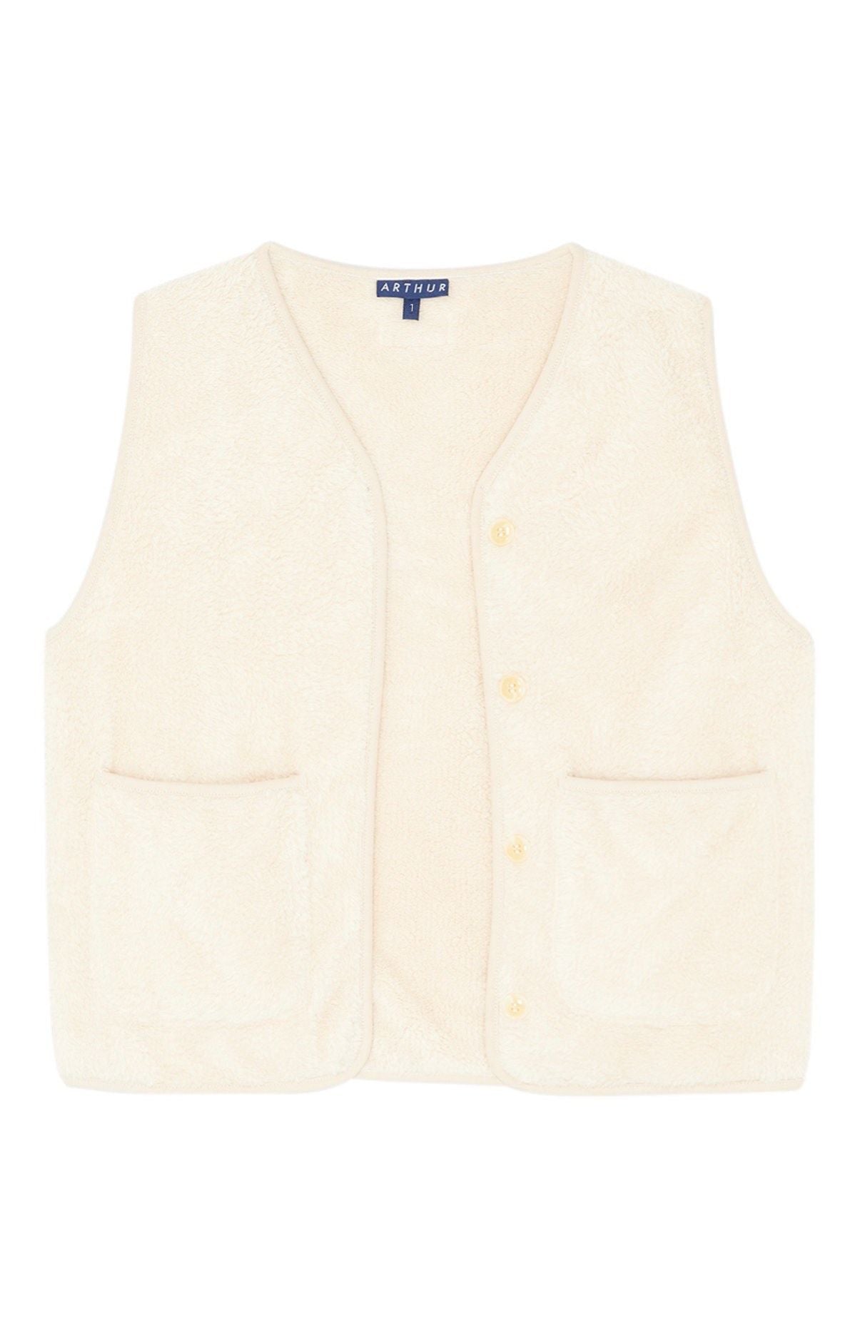 arthur-bob-polaire-ivoire-veste-femme-ivoire-sans-manches image 3