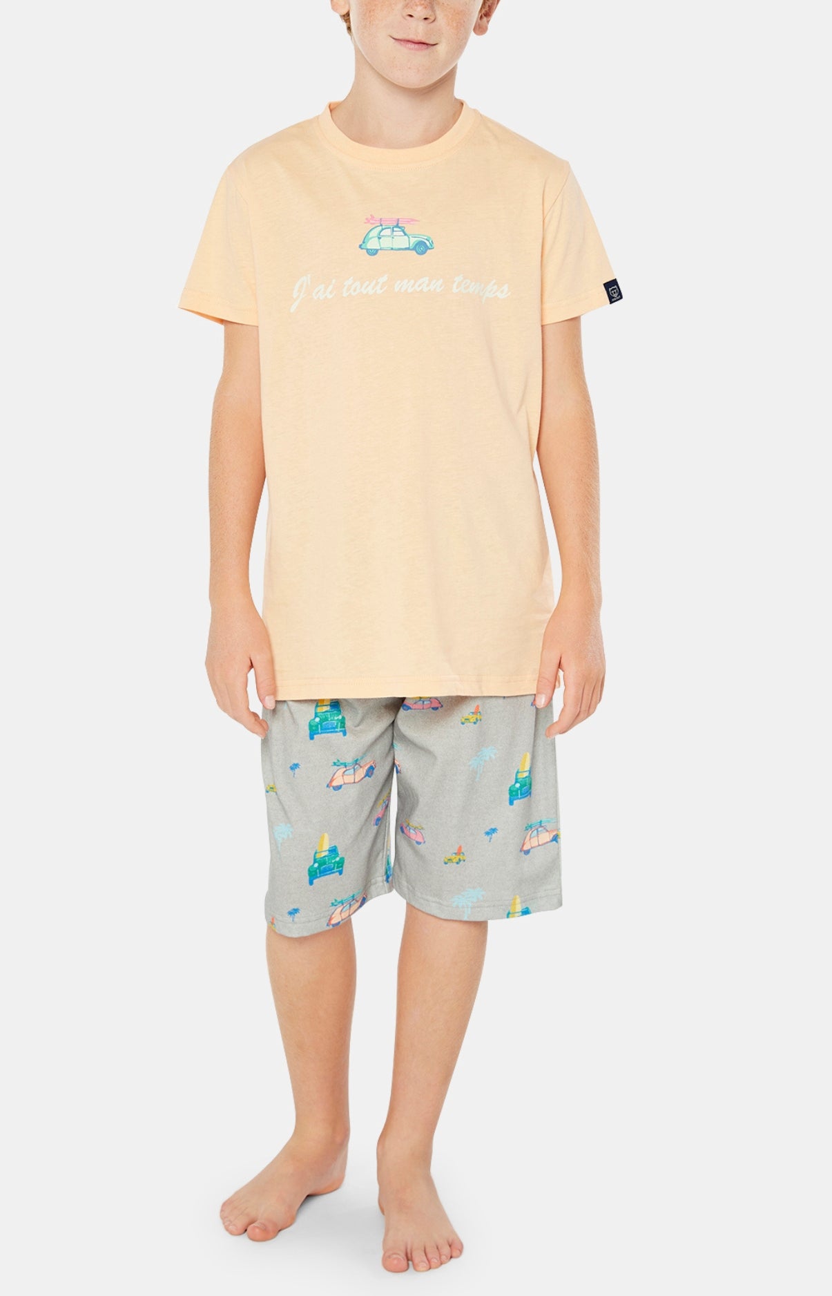 arthur-bob-pyjashort-enfant-2cv-gris-coton-bio image 2