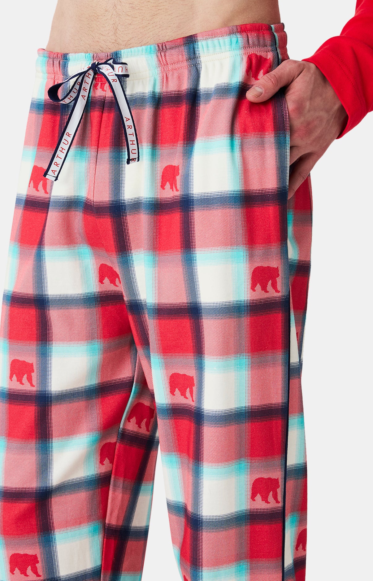 arthur-bob-bear-no-l-pyjama-homme-coton-bio-rouge image 7