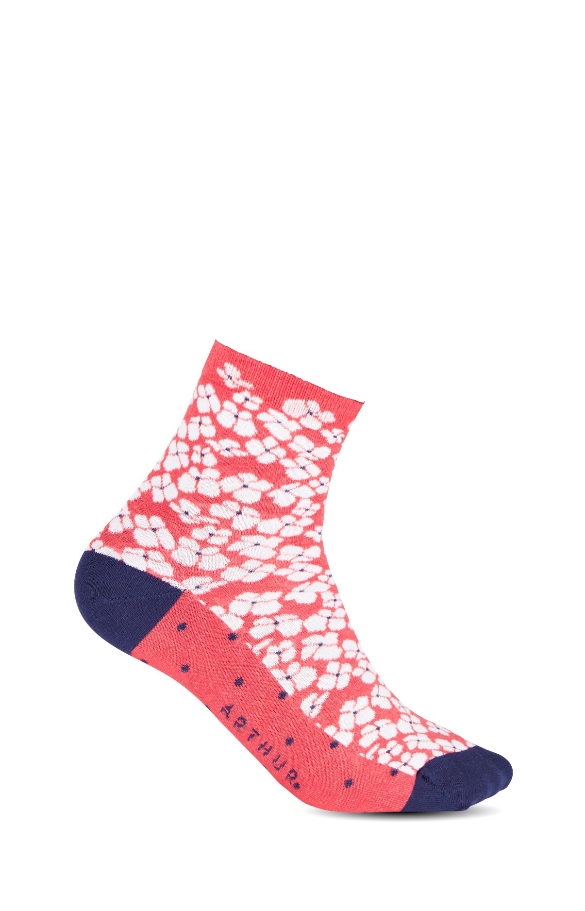 arthur-bob-marguerite-chaussettes-courtes-rouge-36-40 image 1