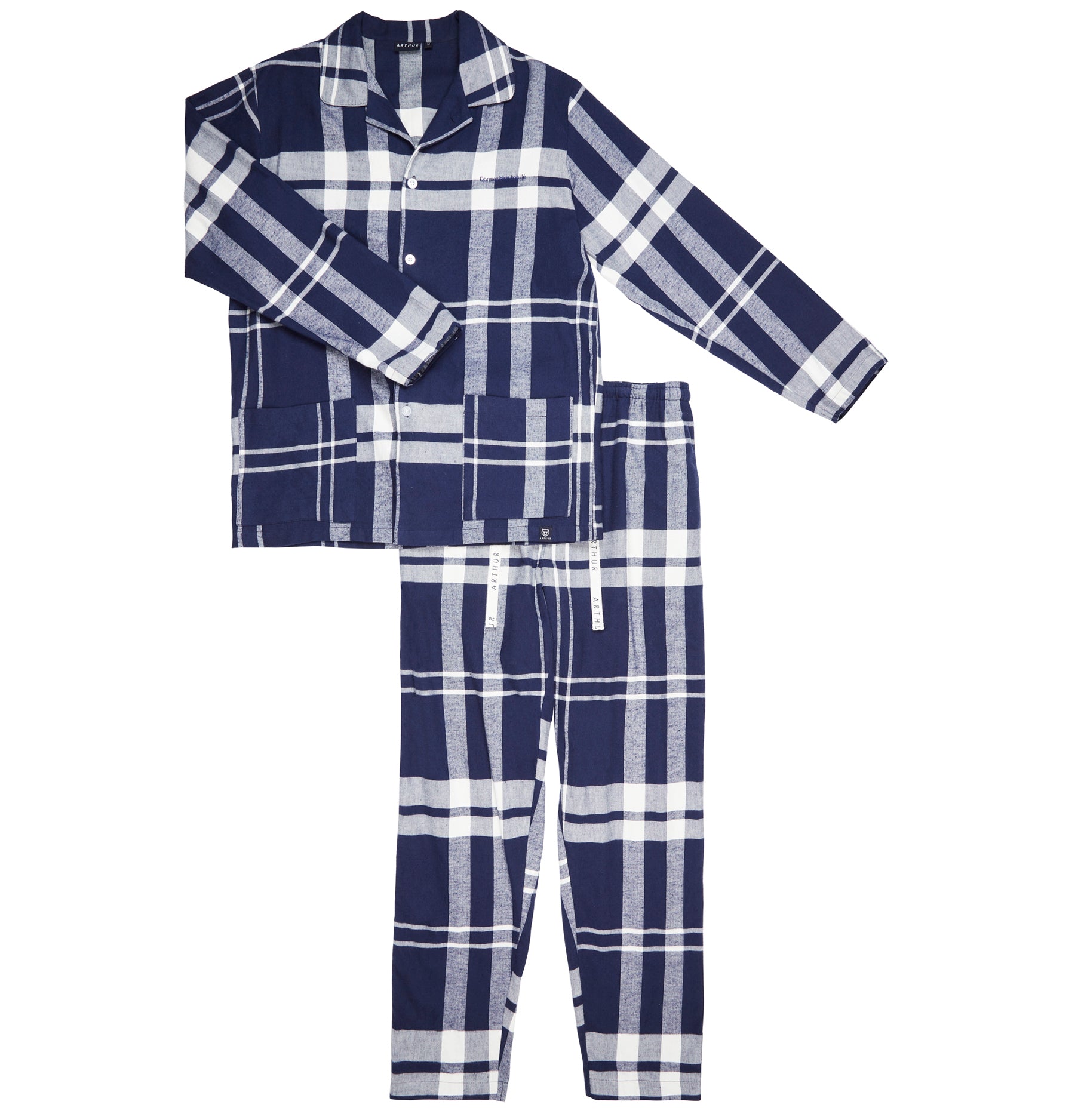 arthur-bob-big-carreaux-pyjama-homme-marine-pilou image 3