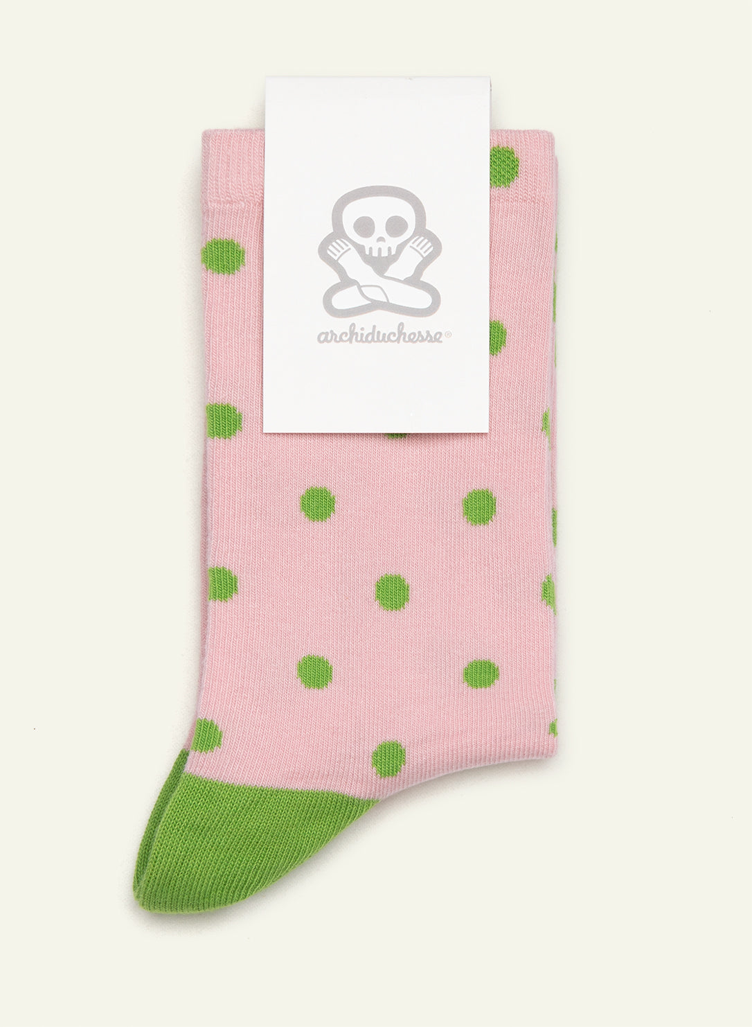 archiduchesse-fantaisie-rose-pistache-chaussettes-36-41-pois image 3