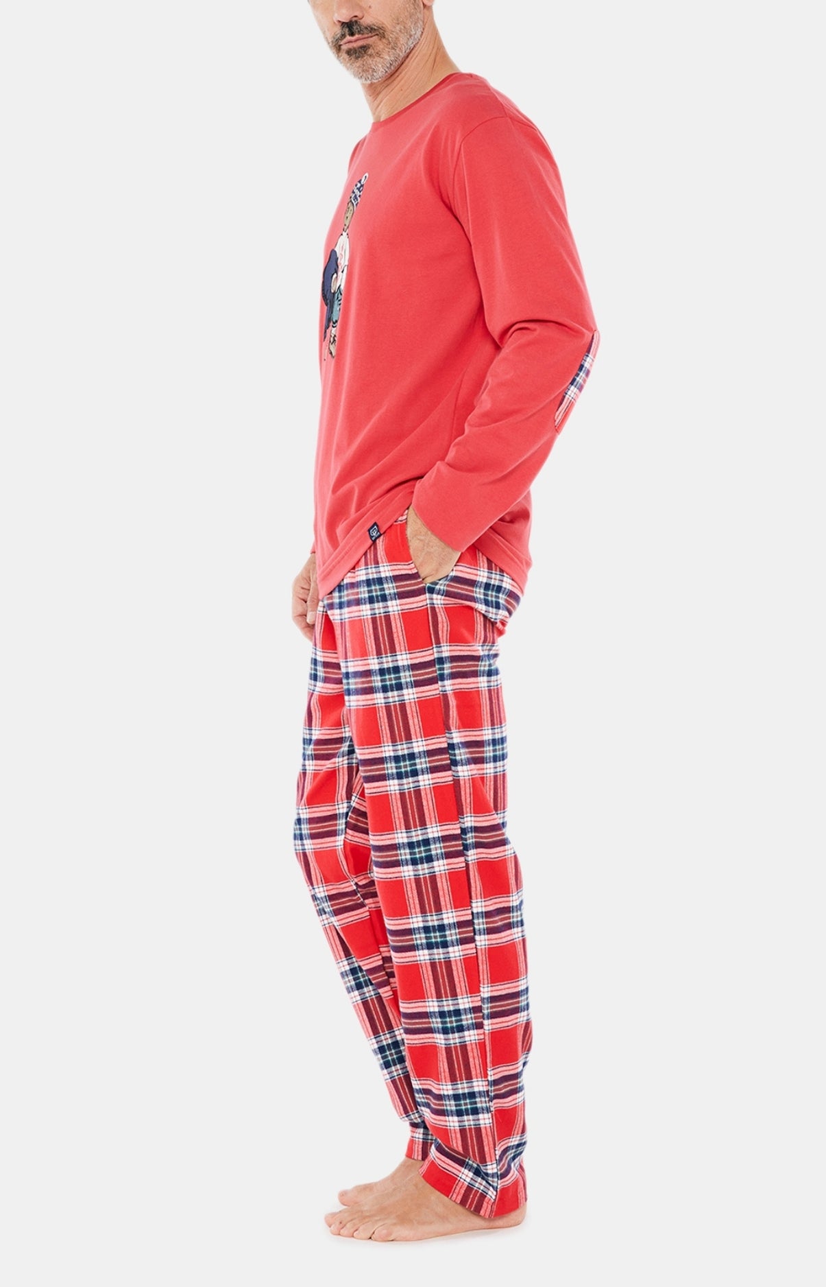 arthur-bob-pyjama-logan-rouge-homme-coton-chaud image 2