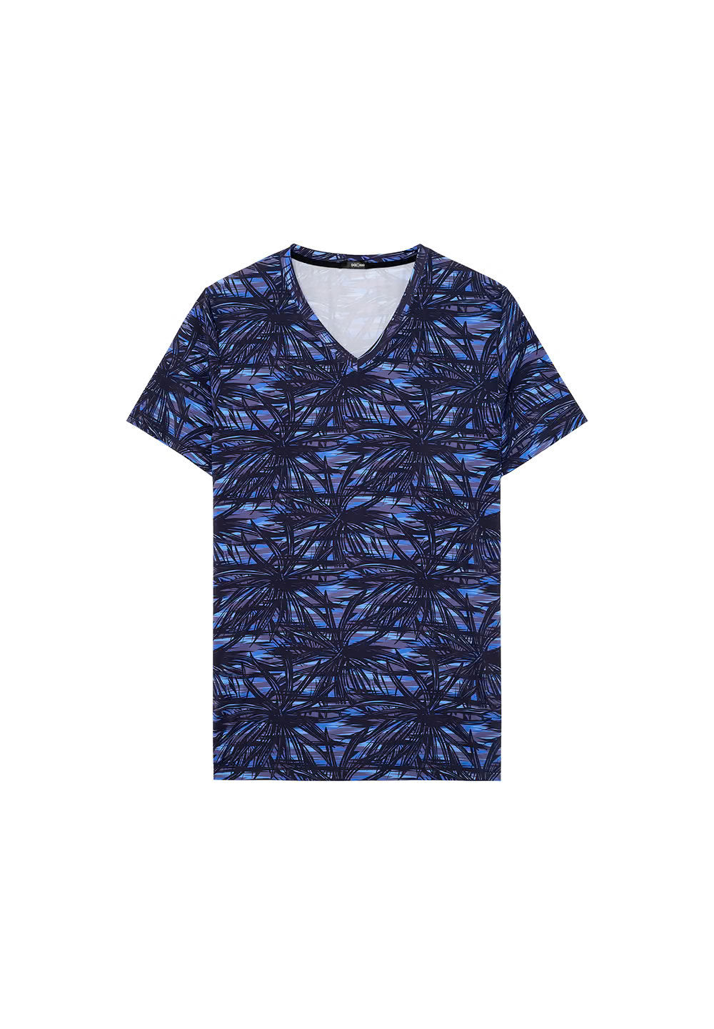 hom-supreme-cotton-star-island-tee-shirt-col-v-imprim-bleu-microfibre image 1