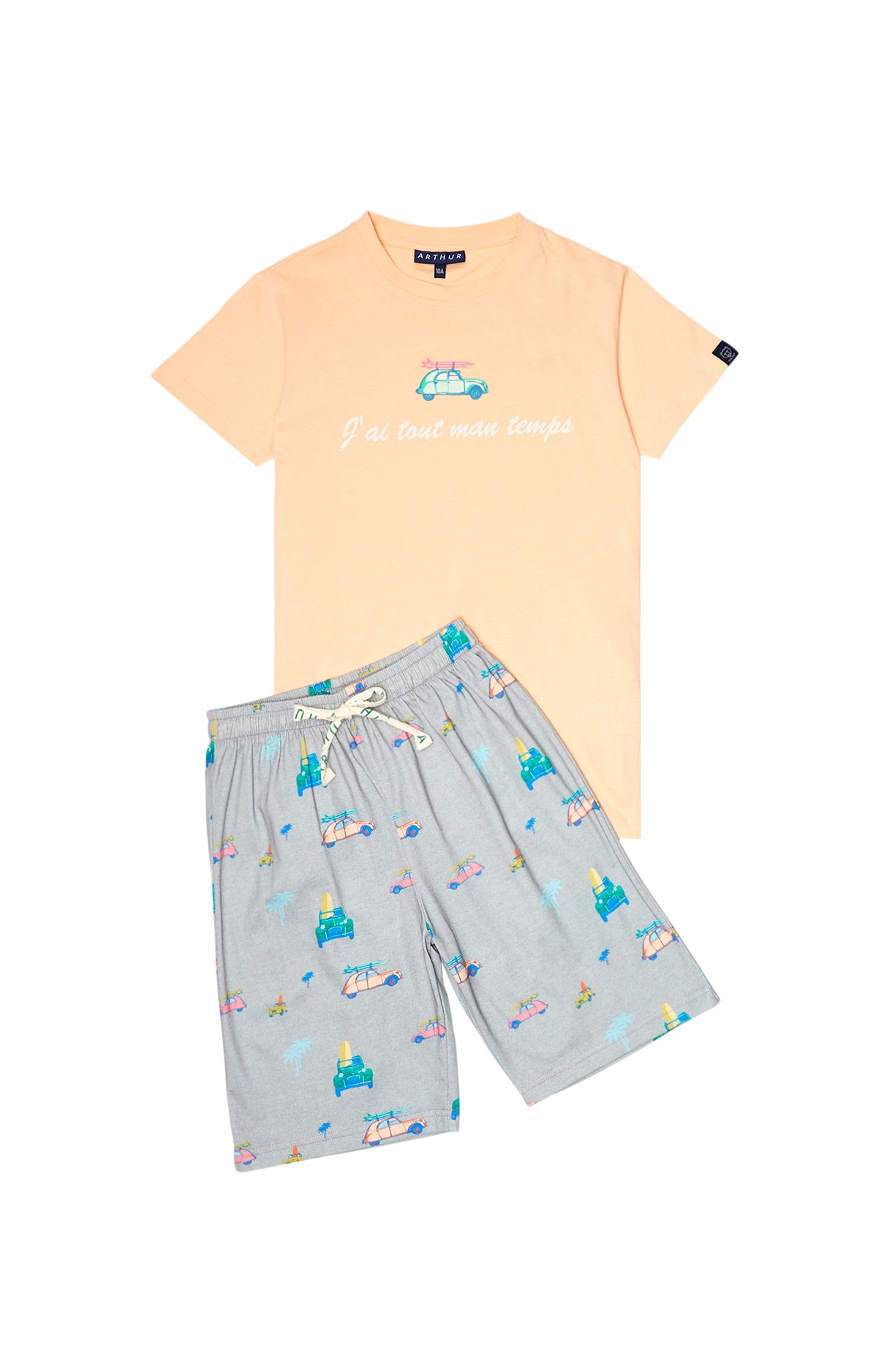 arthur-bob-pyjashort-enfant-2cv-gris-coton-bio image 3