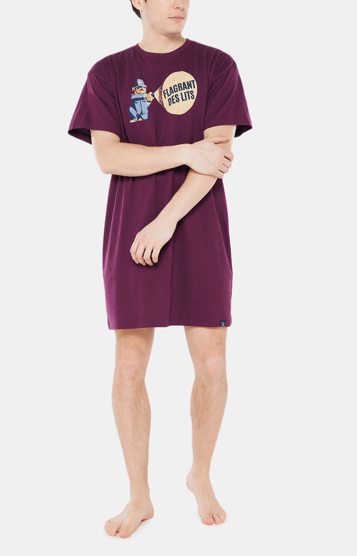 arthur-bob-bobby-maxi-tee-shirt-nuit-bordeaux-chien image 4